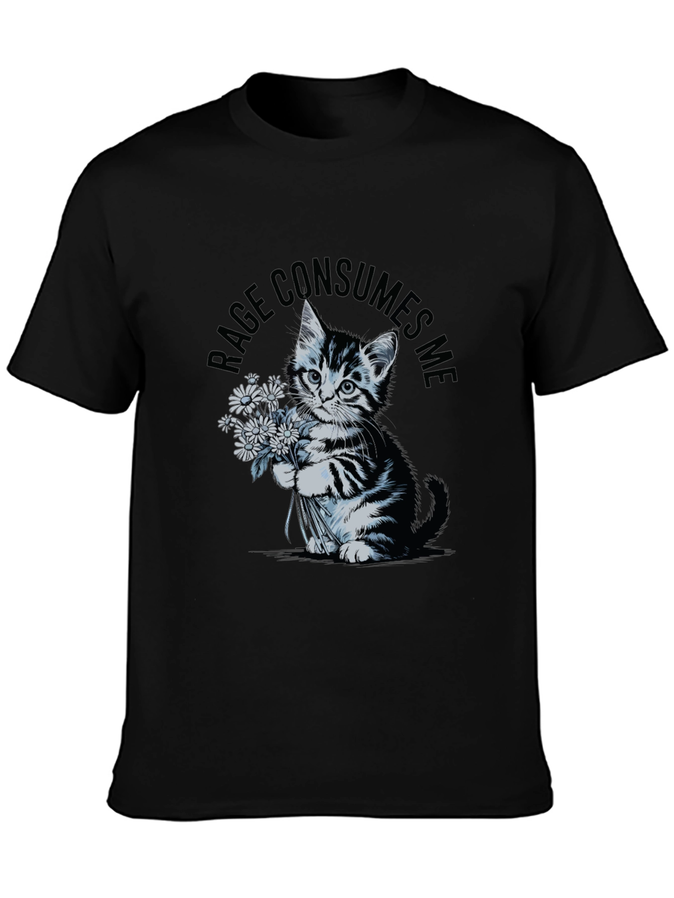 Rage Consumes Me Kitten T-Shirt - Black