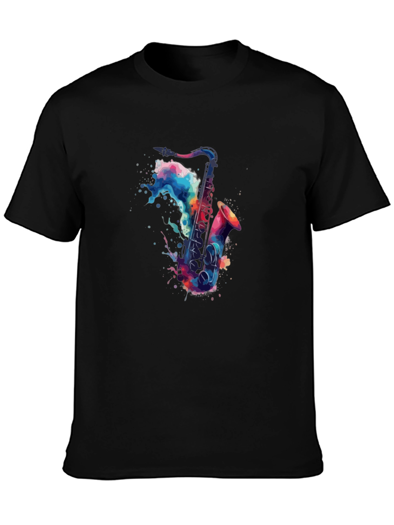 Watercolor Saxophone Graphic T-Shirt