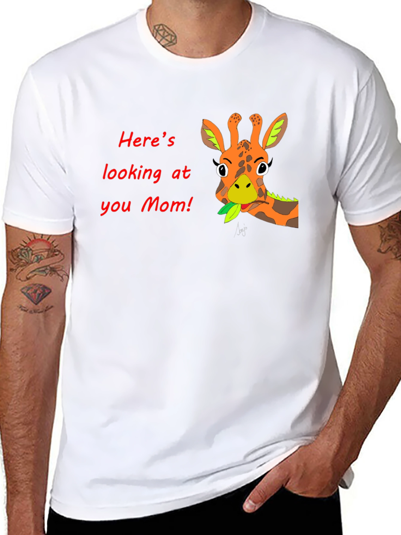 Giraffe Mom Graphic T-Shirt