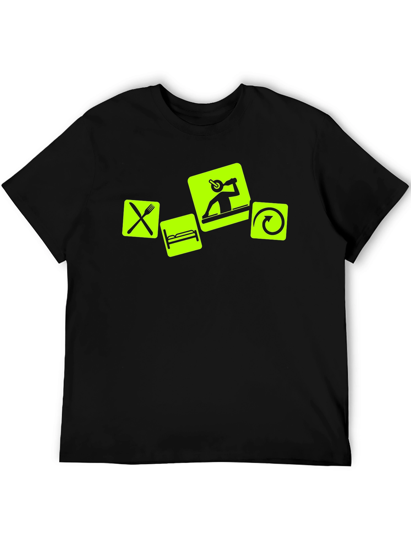 Eat Sleep DJ Repeat - Black Graphic T-Shirt