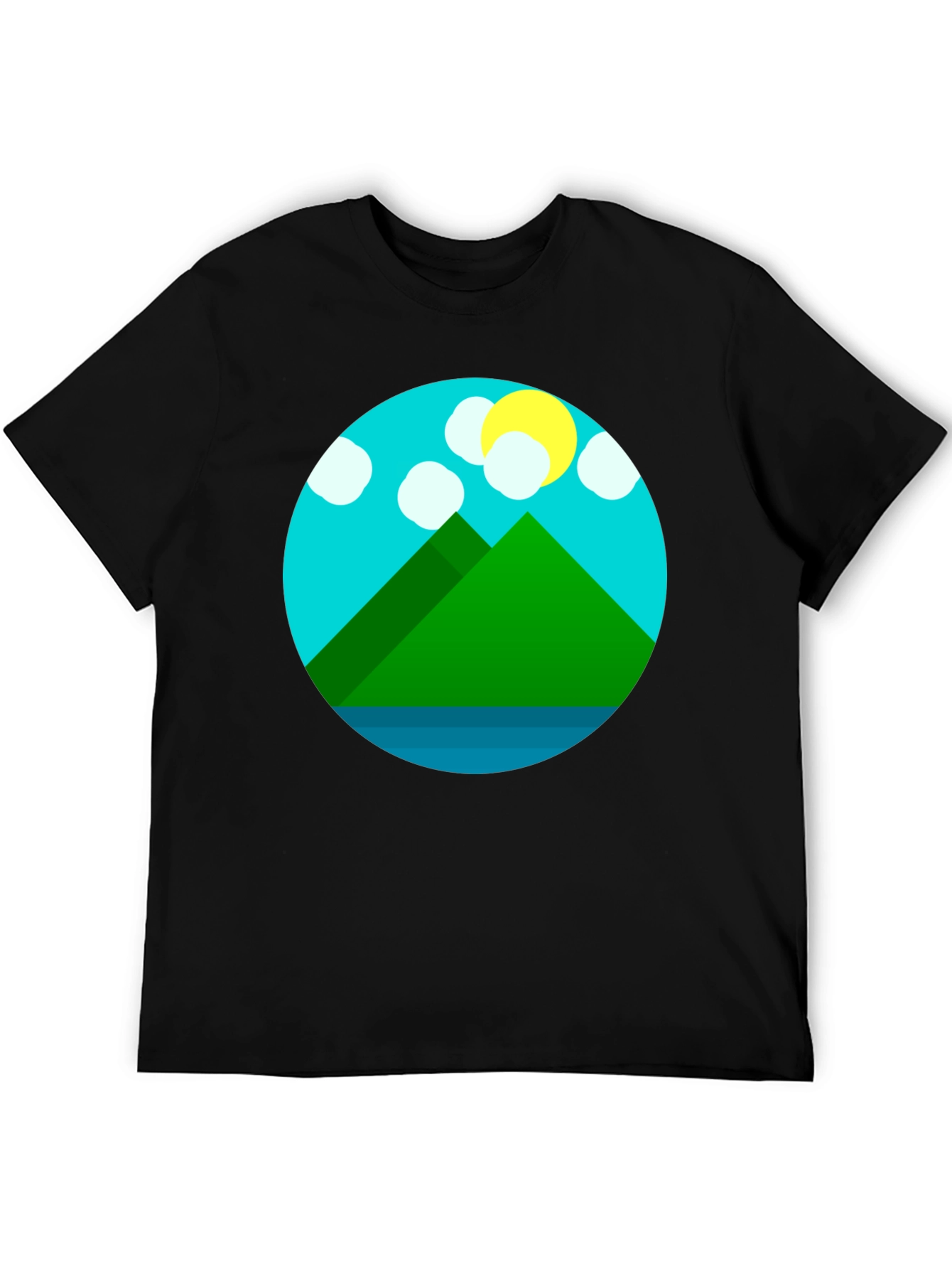 Mountain Graphic Tee - Stylish Unisex Black T-Shirt