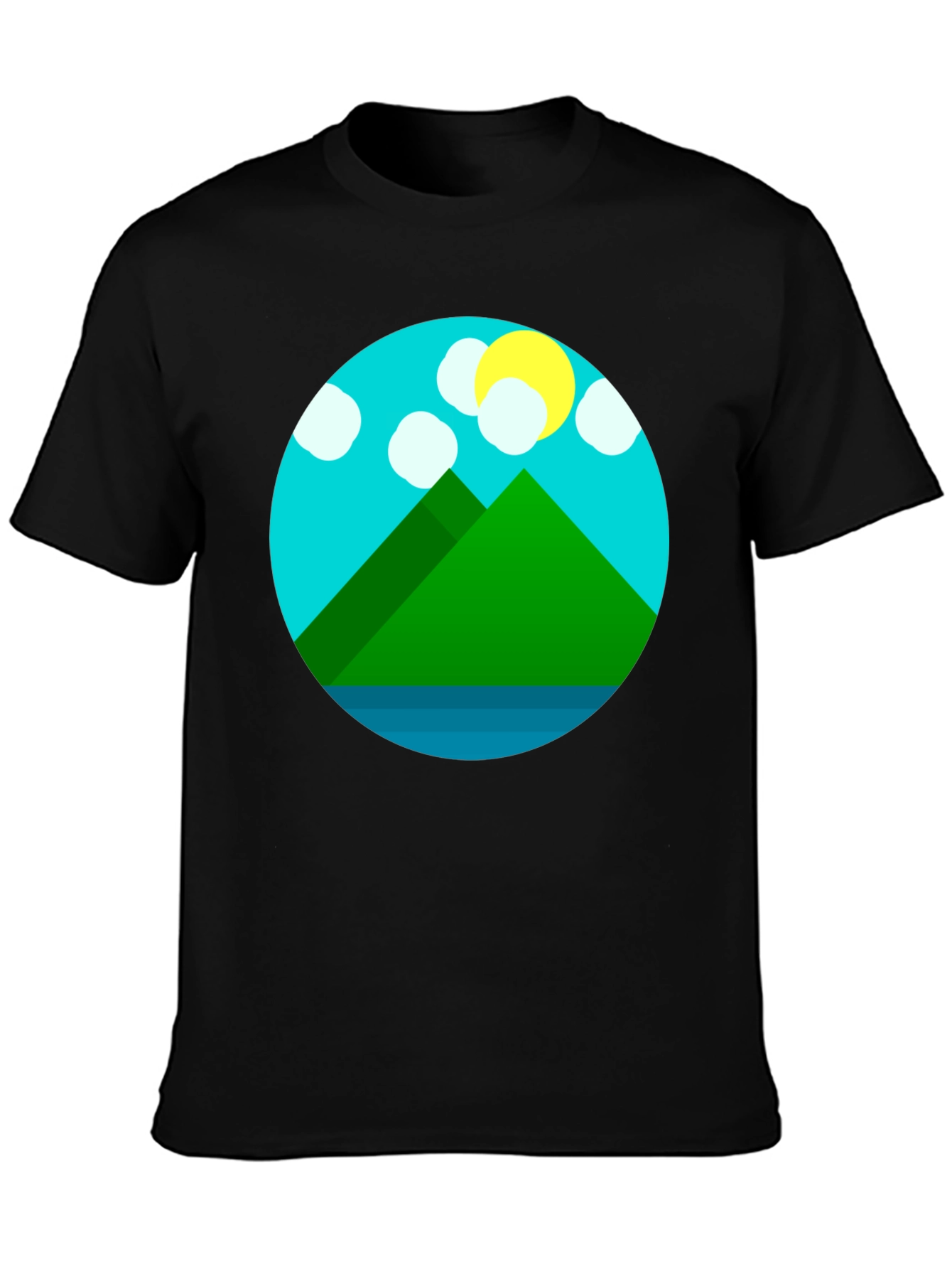 Mountain Graphic Tee - Stylish Unisex Black T-Shirt