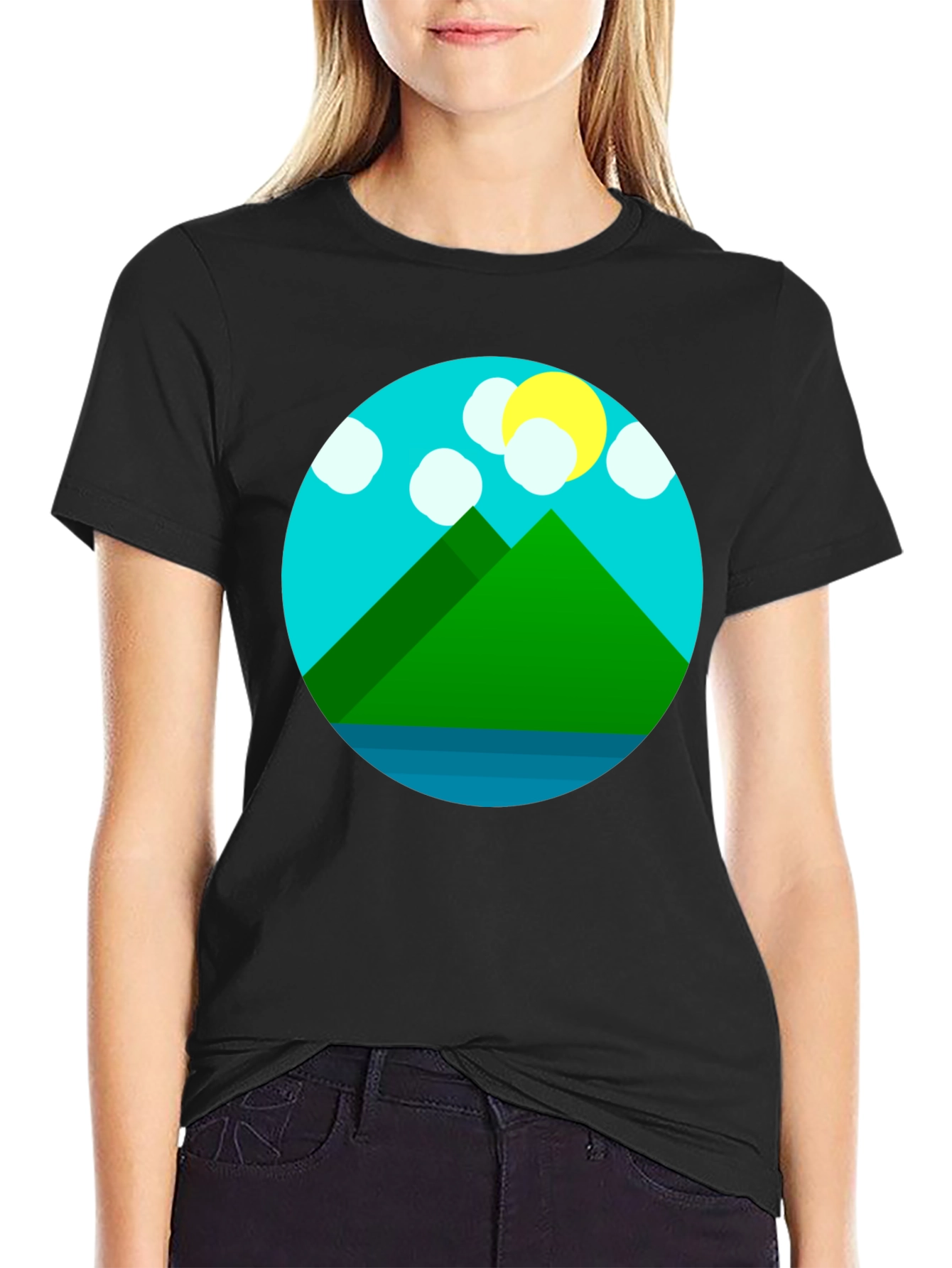 Mountain Graphic Tee - Stylish Unisex Black T-Shirt