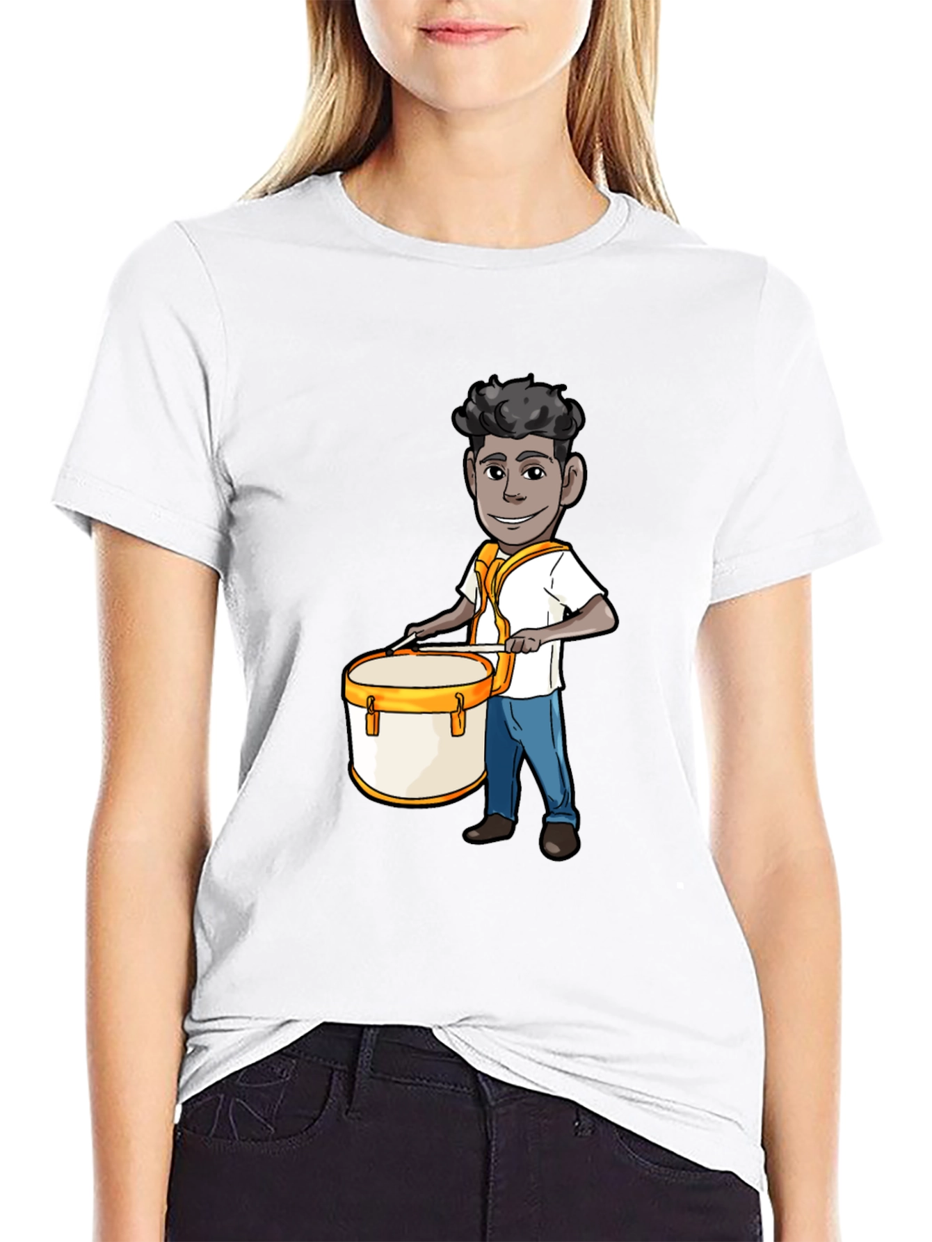 Cartoon Drummer Graphic Tee