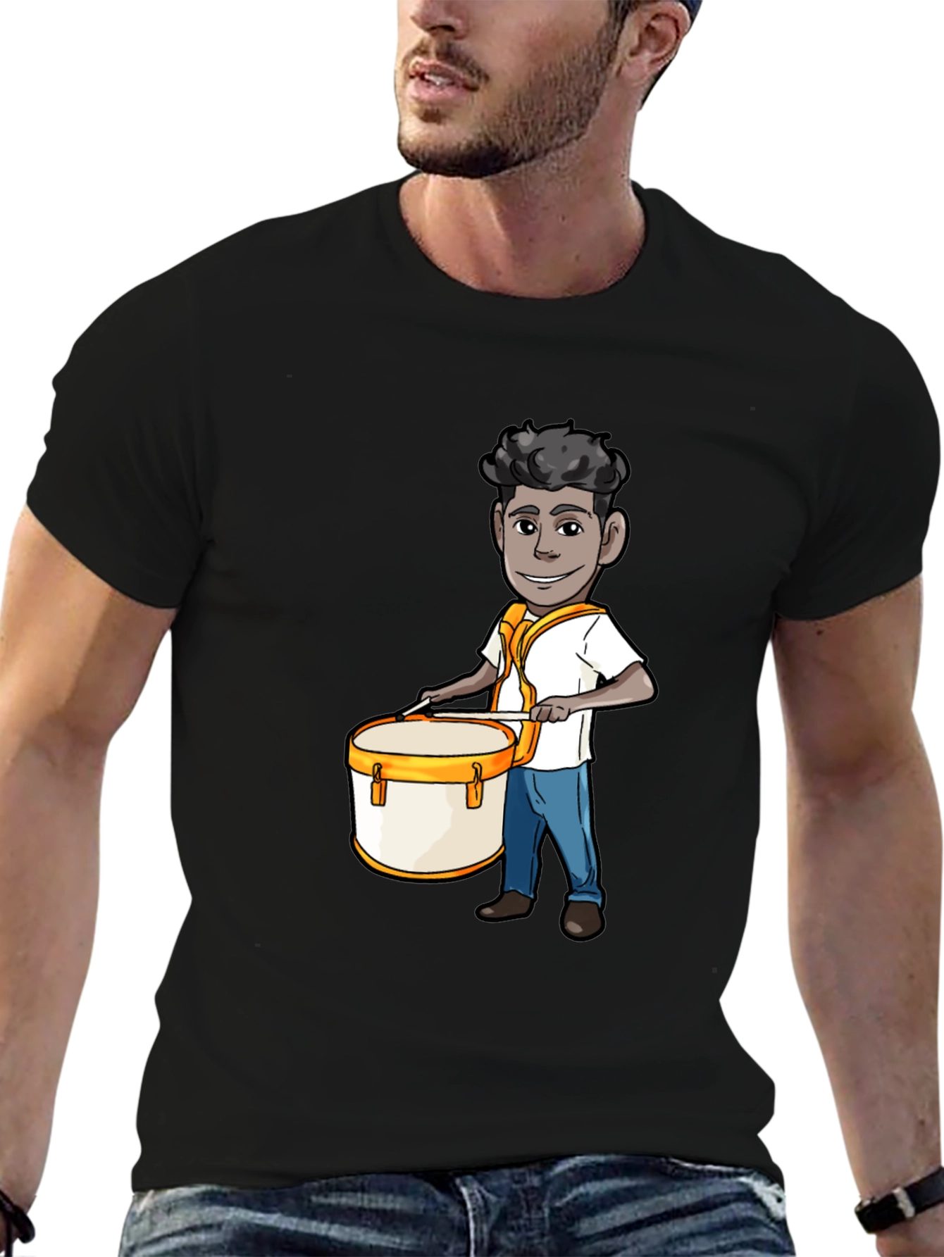 Cartoon Drummer Graphic Tee