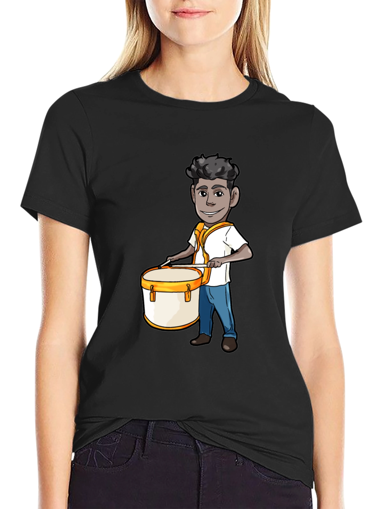 Cartoon Drummer Graphic Tee