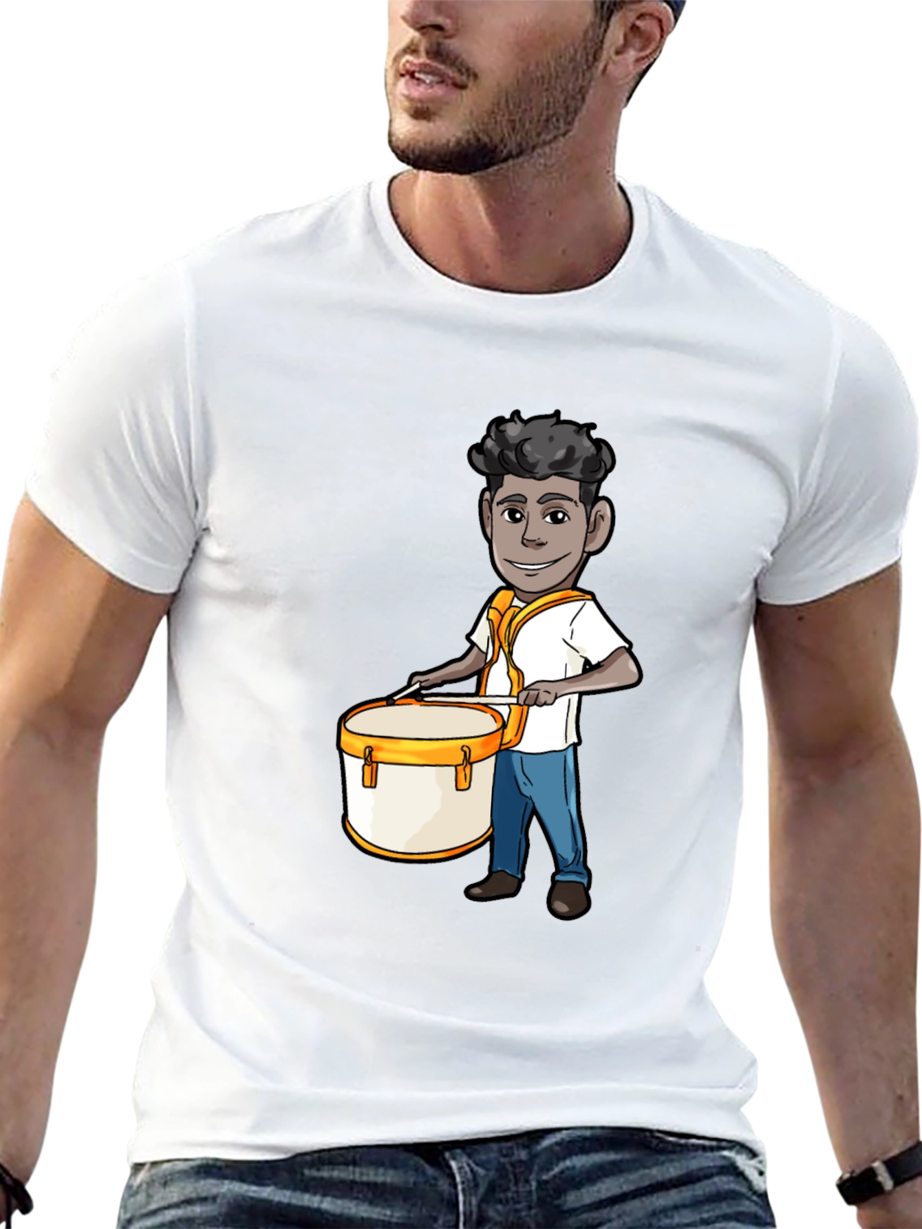 Cartoon Drummer Graphic Tee
