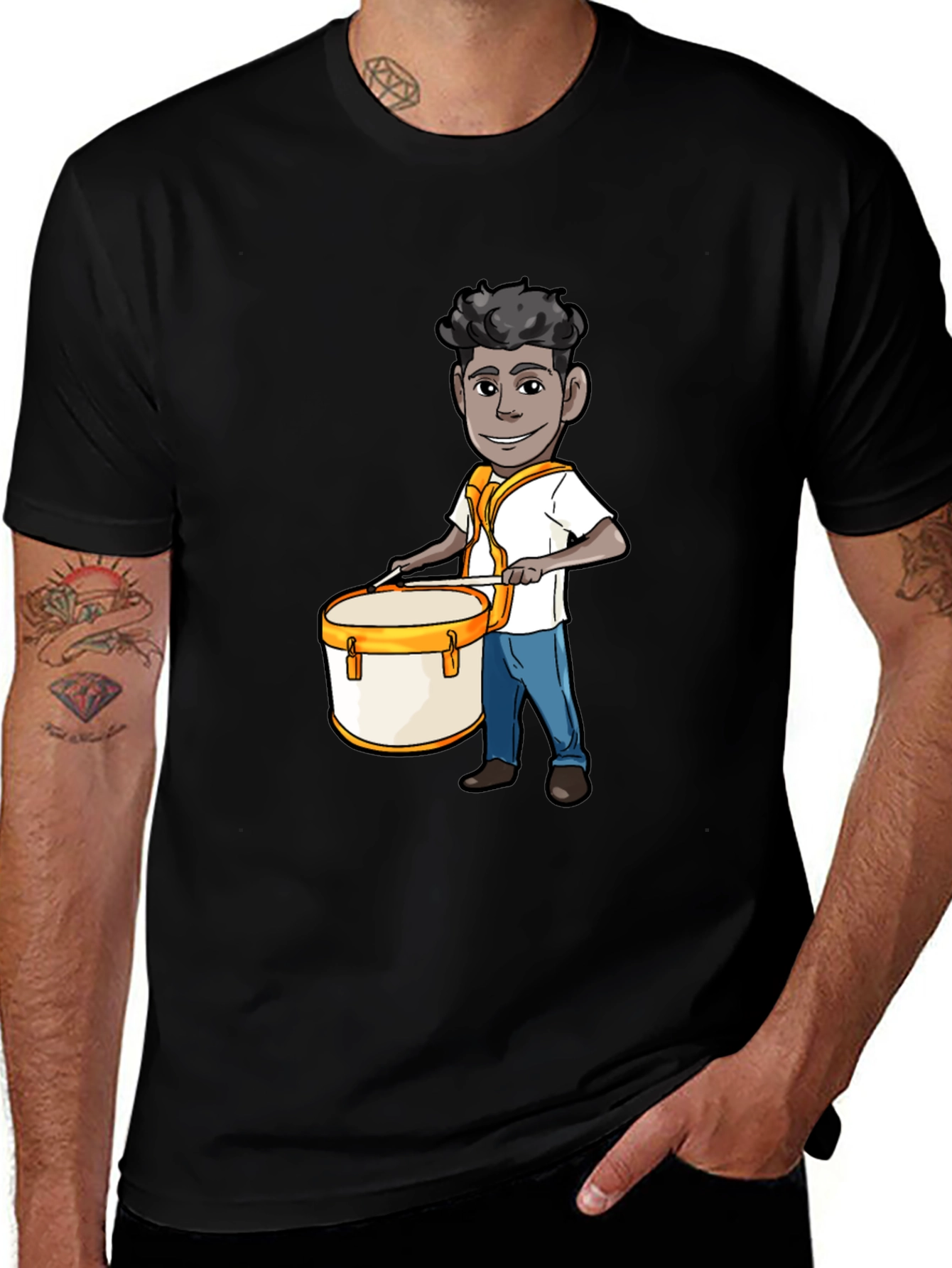 Cartoon Drummer Graphic Tee