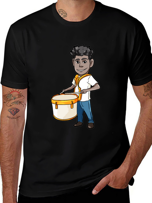 Cartoon Drummer Graphic Tee