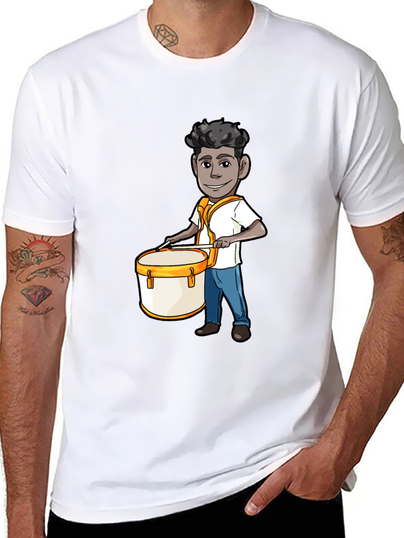 Cartoon Drummer Graphic Tee