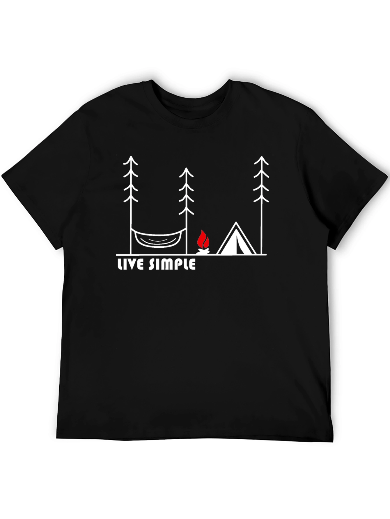 Live Simple Camping Graphic T-Shirt - Relaxed Fit