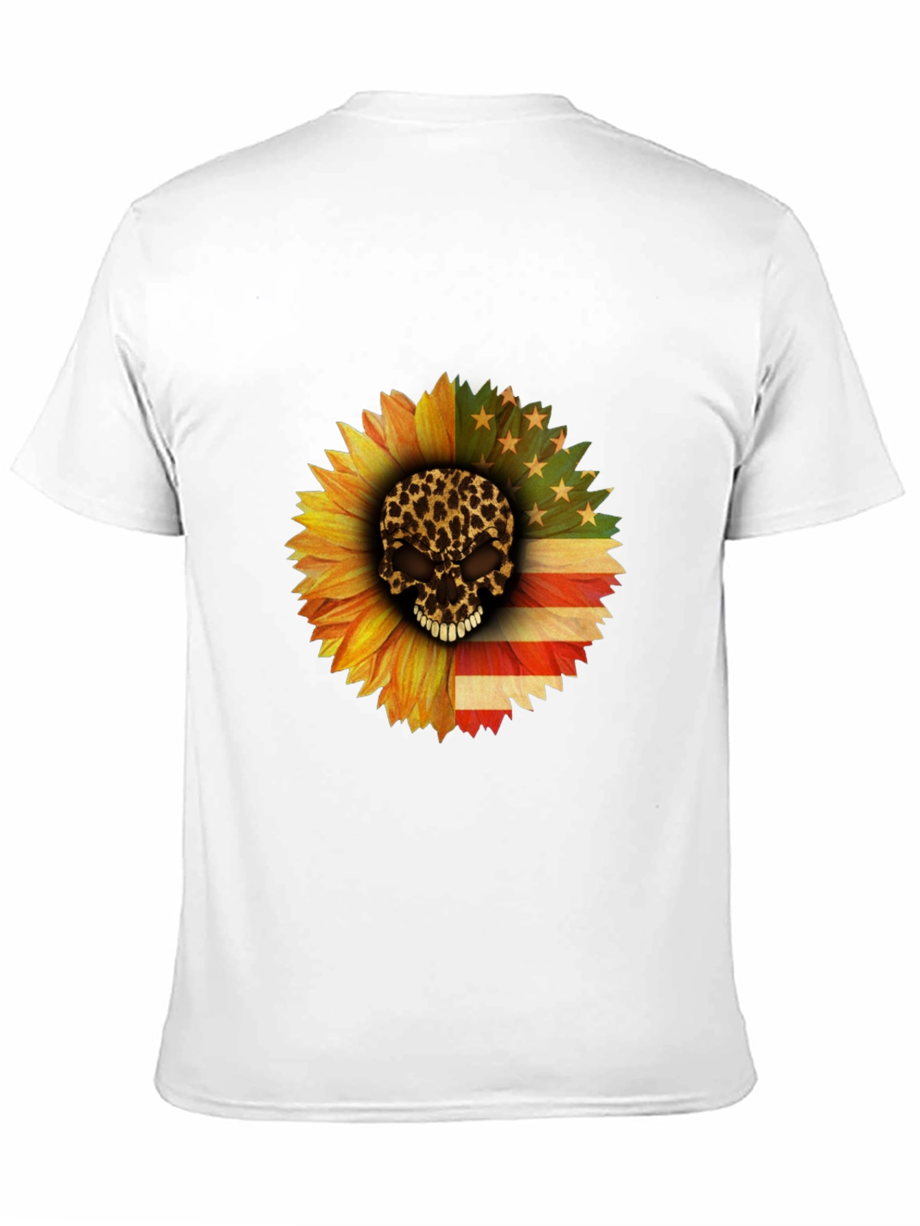 Skull Sunflower Patriotic T-Shirt