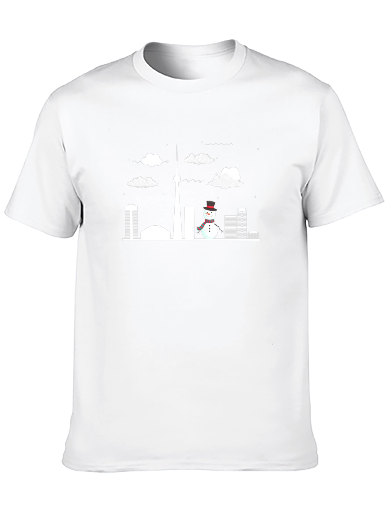 Toronto Skyline Snowman Black T-Shirt