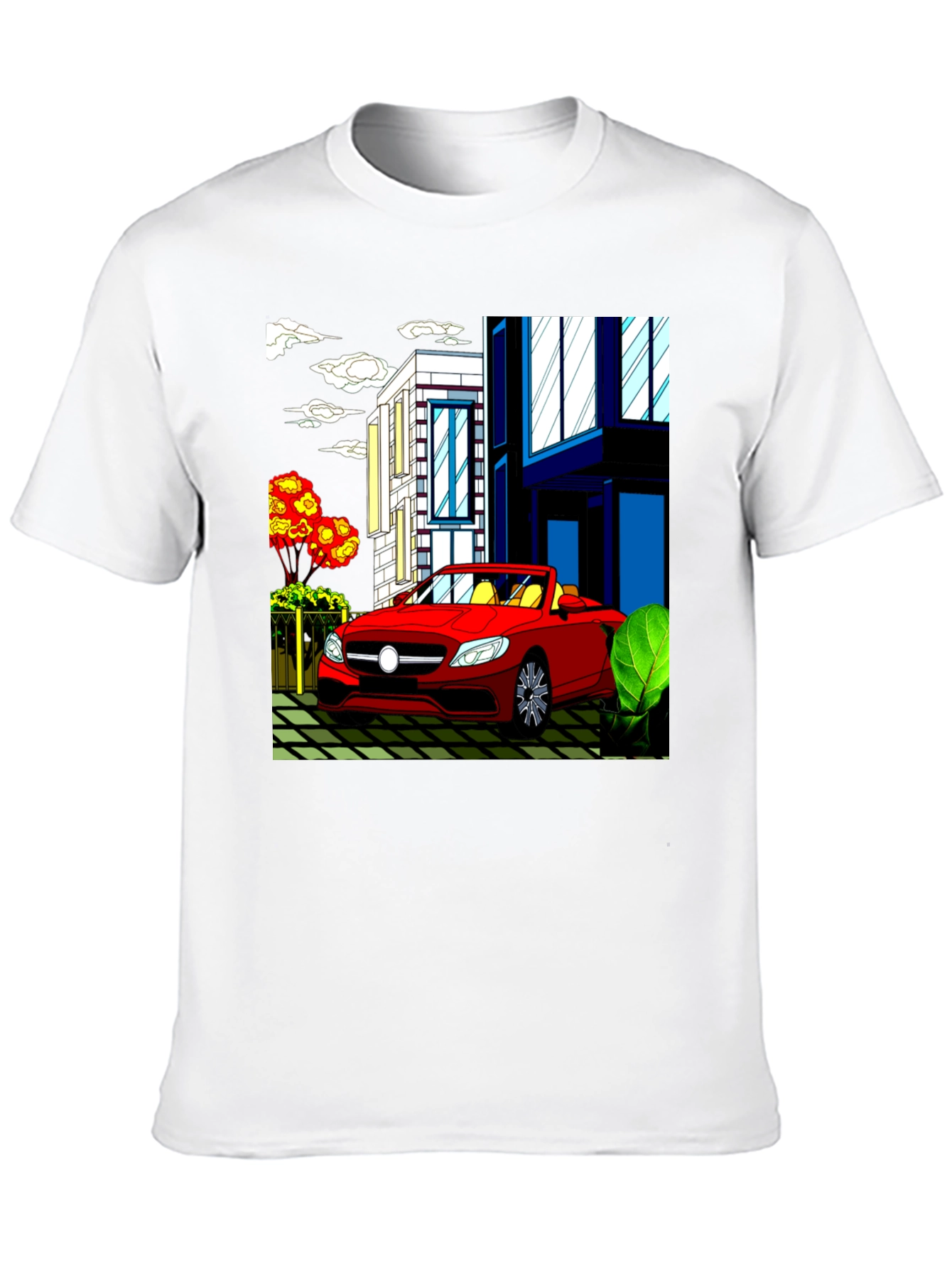 Red Convertible Car Graphic T-Shirt