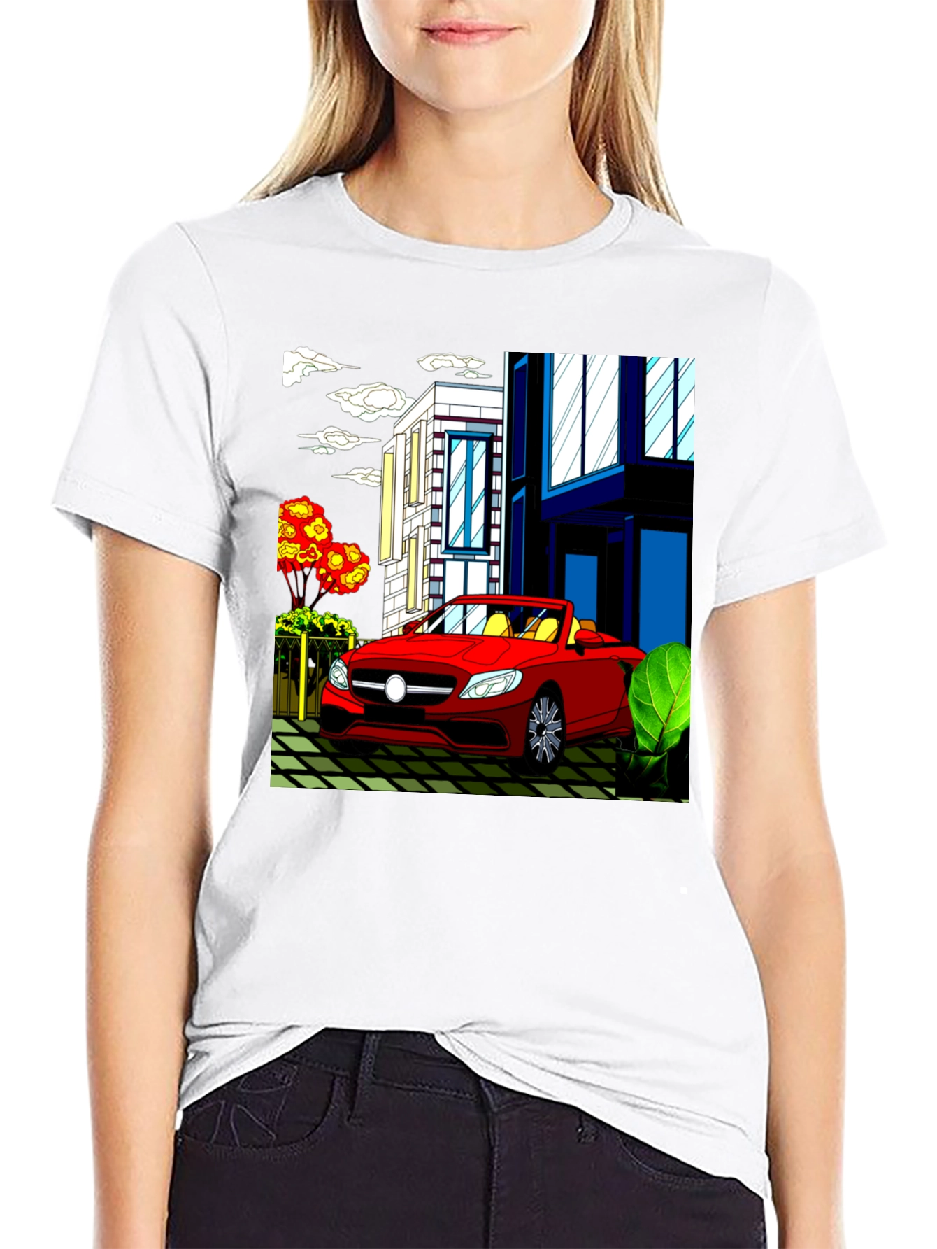 Red Convertible Car Graphic T-Shirt