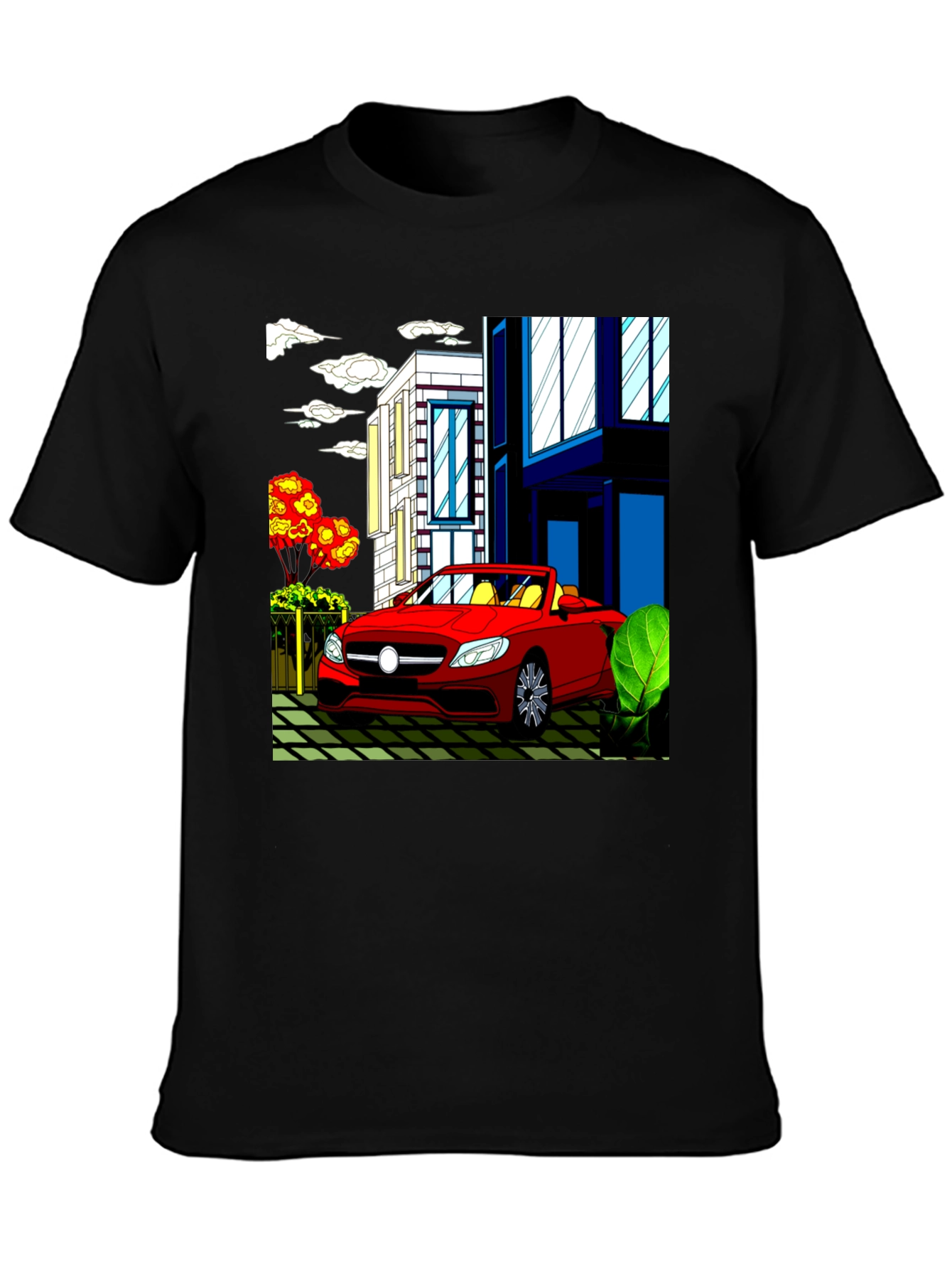 Red Convertible Car Graphic T-Shirt
