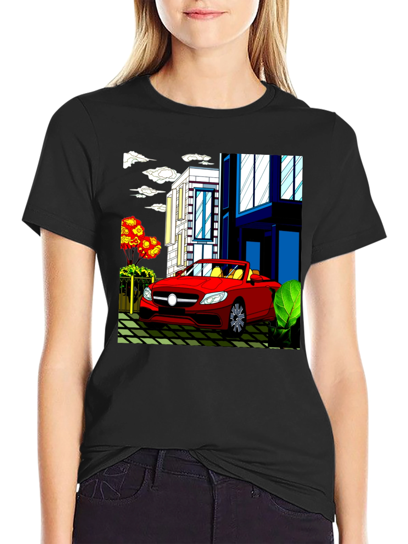 Red Convertible Car Graphic T-Shirt
