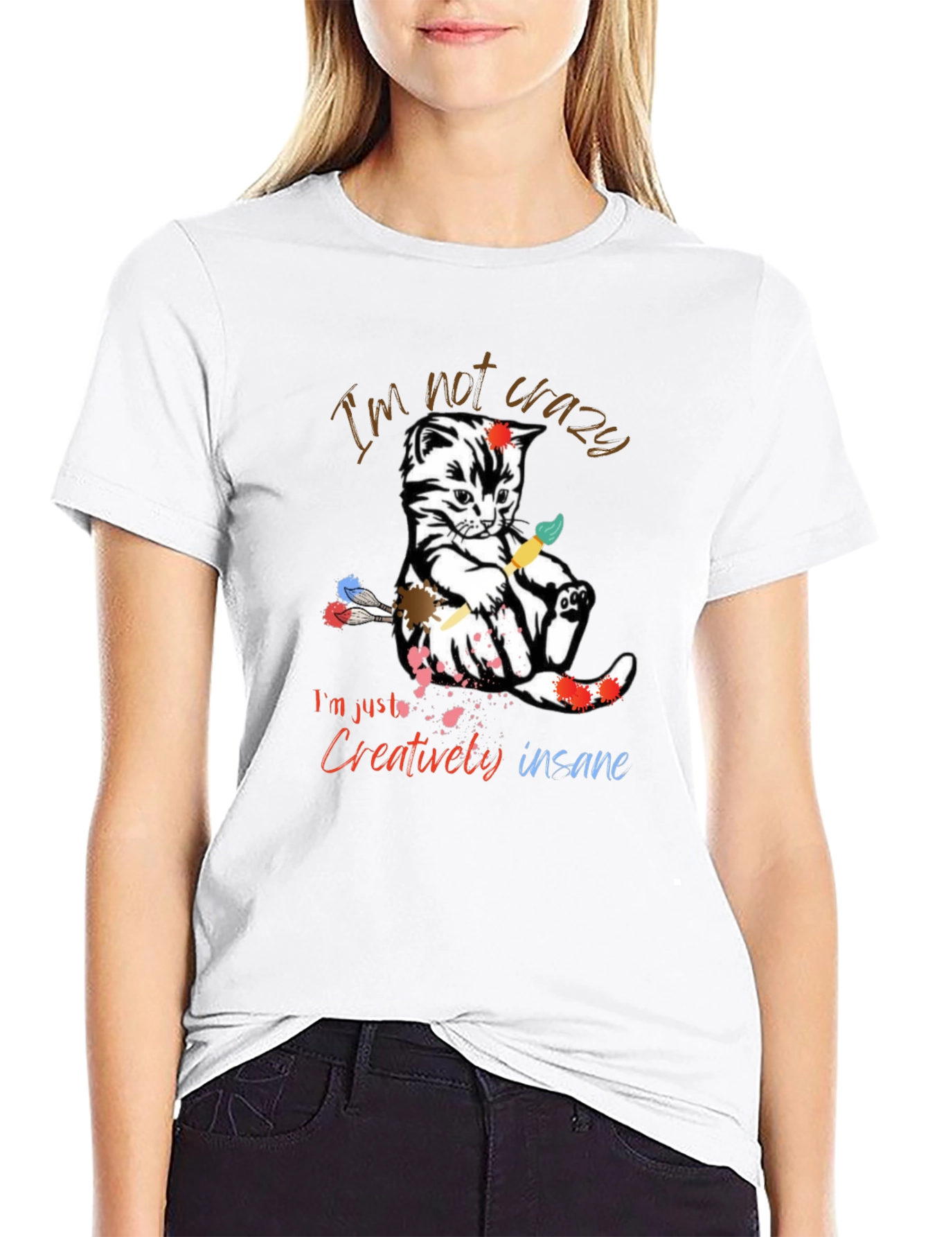 Crazy Cat Artist T-Shirt