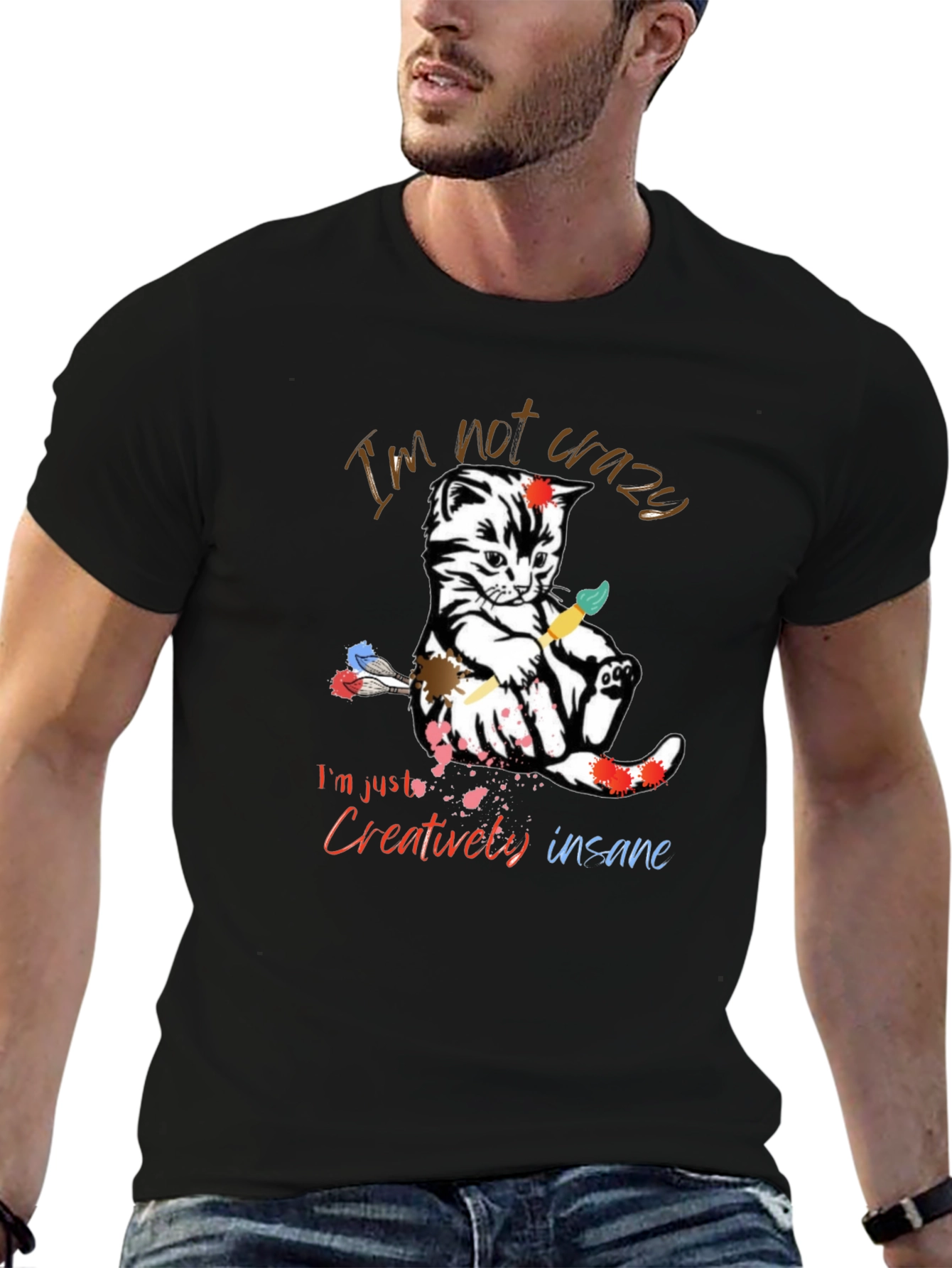 Crazy Cat Artist T-Shirt