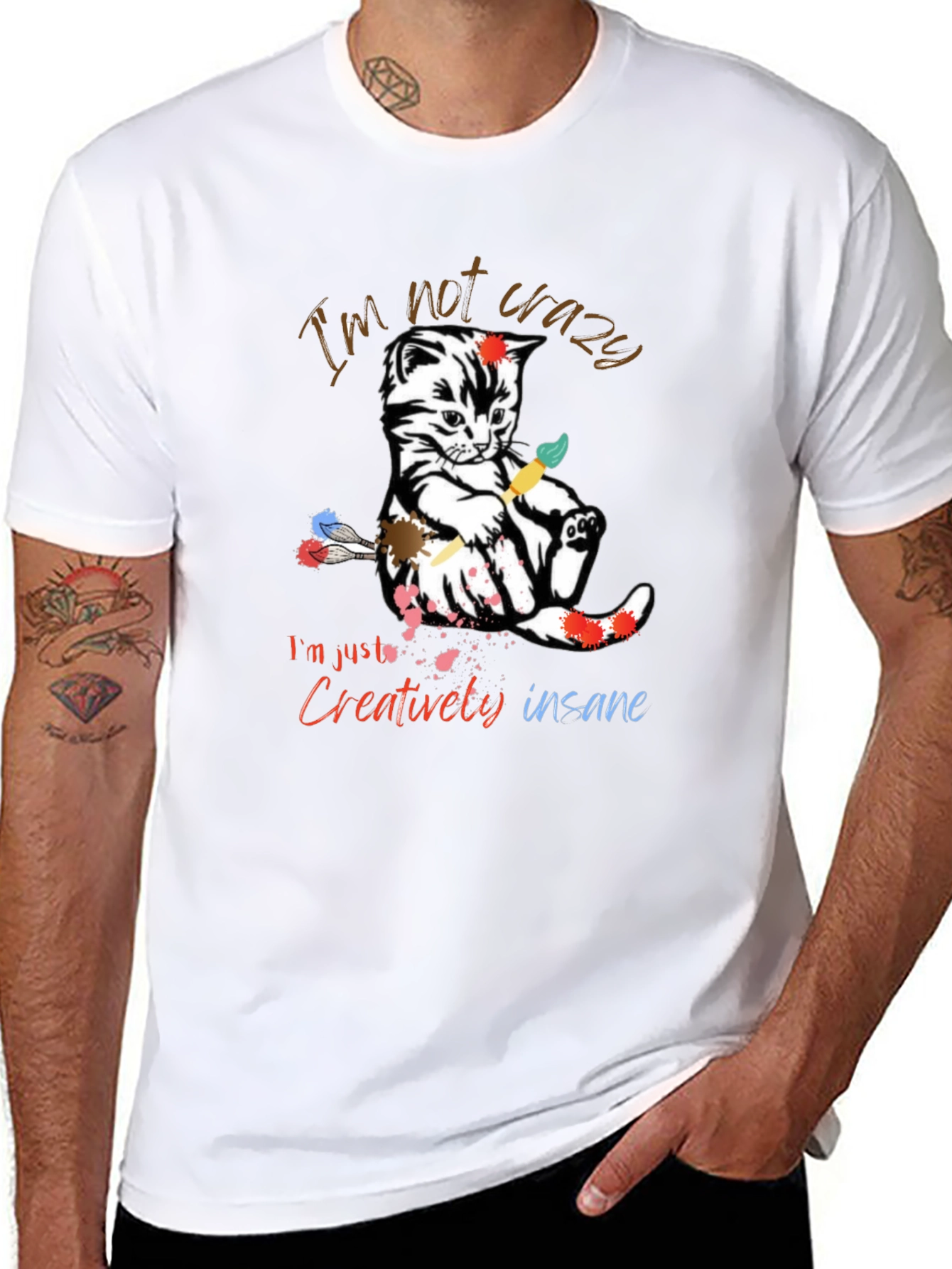 Crazy Cat Artist T-Shirt