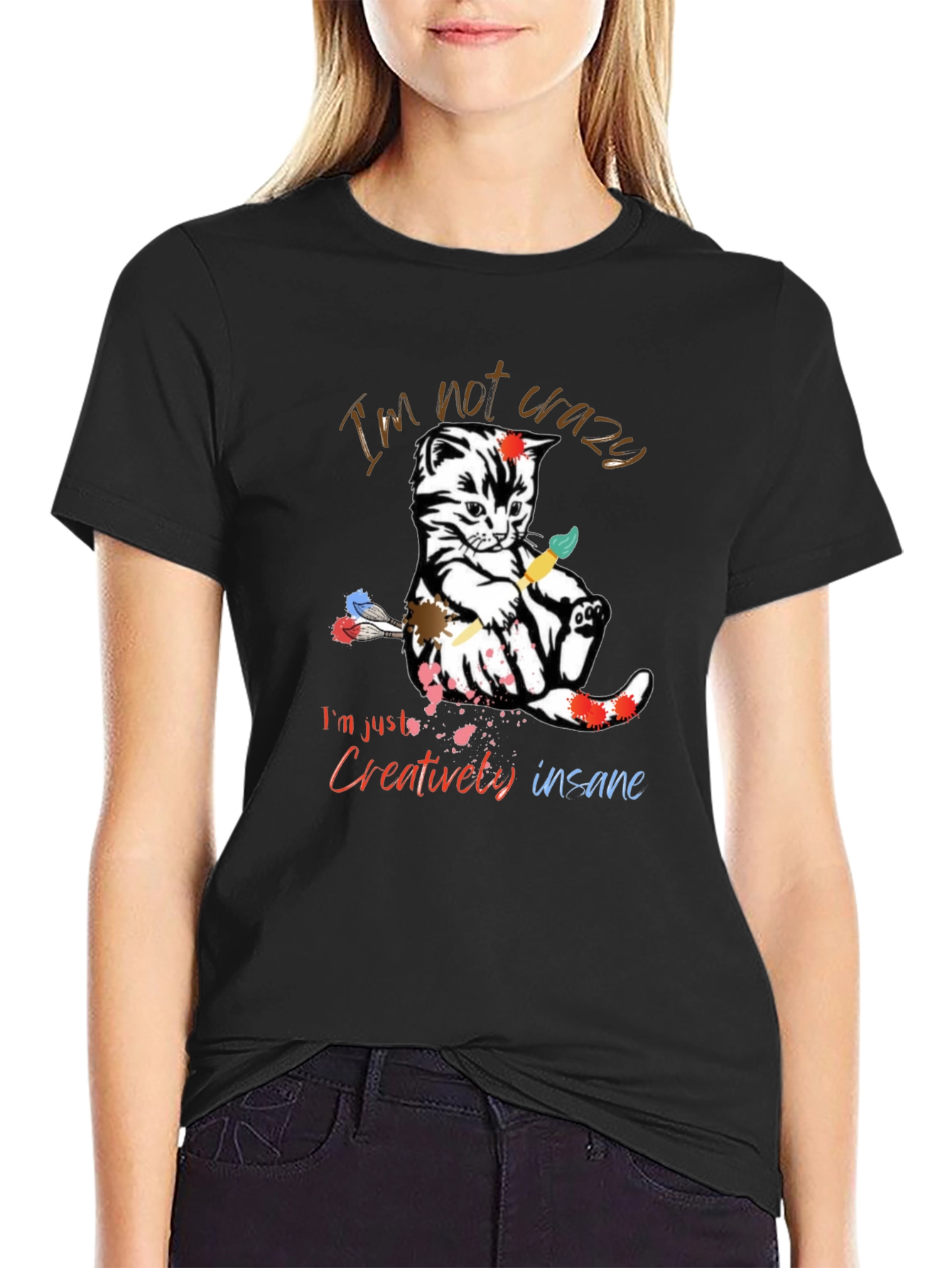 Crazy Cat Artist T-Shirt