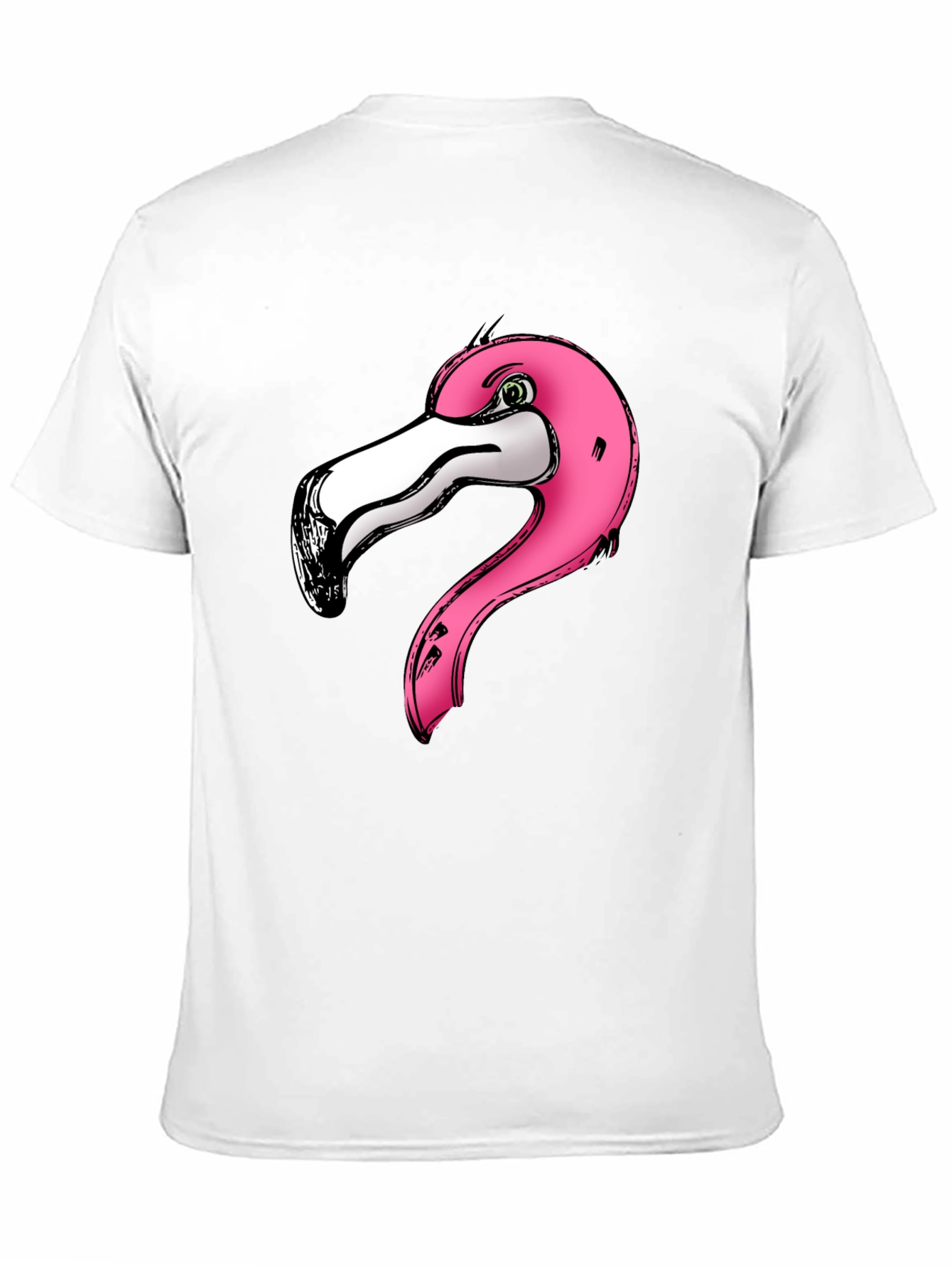 Pink Flamingo Graphic Print Black T-Shirt