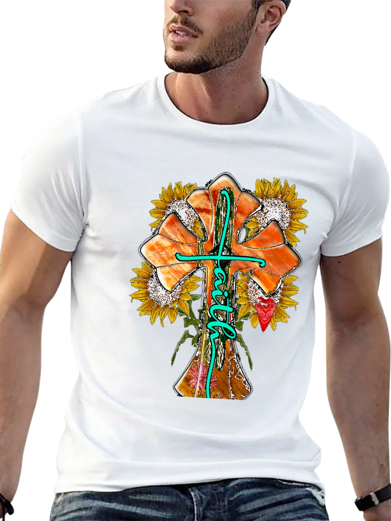 Faith Sunflower Graphic Print Tee
