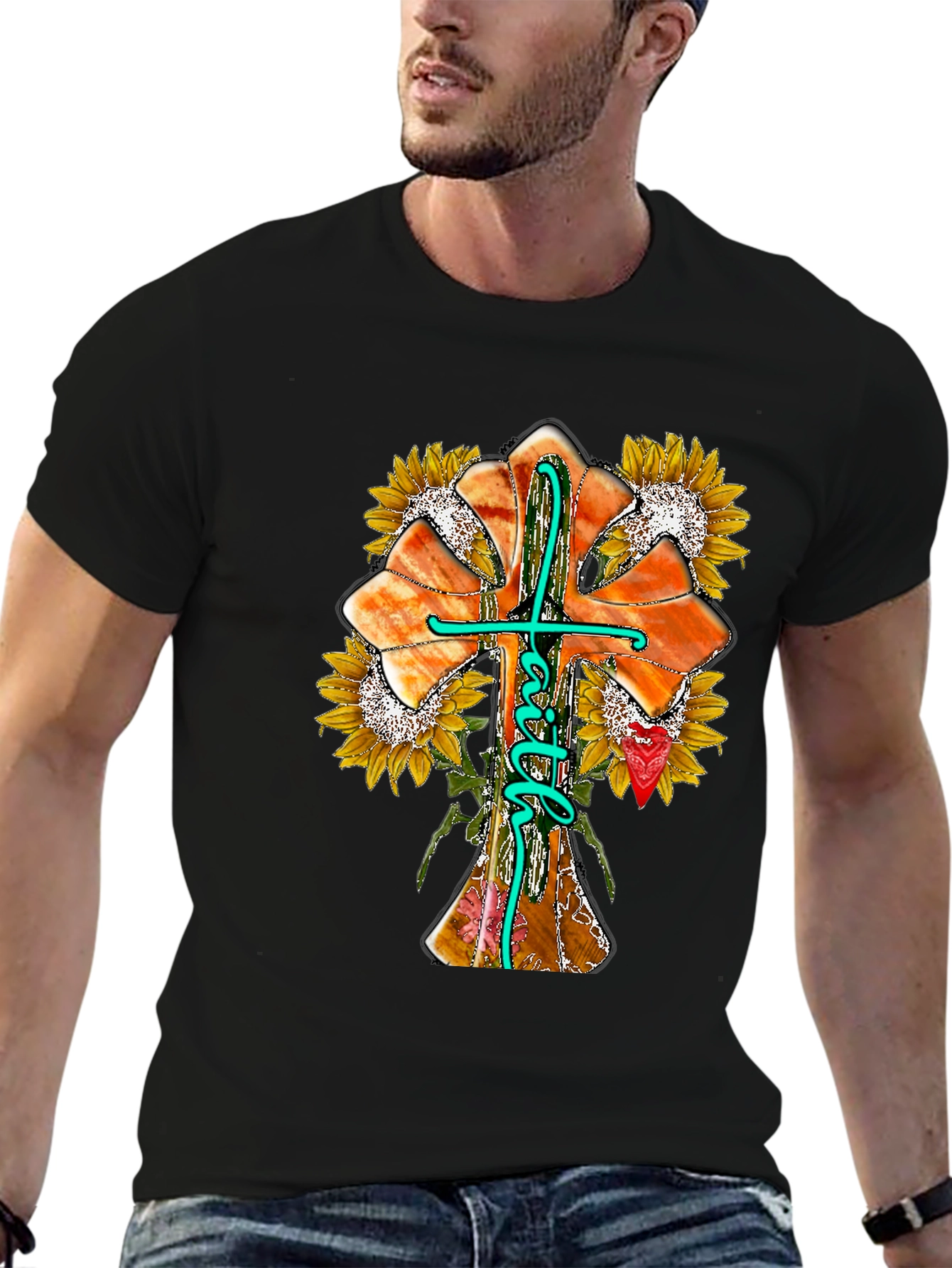 Faith Sunflower Graphic Print Tee