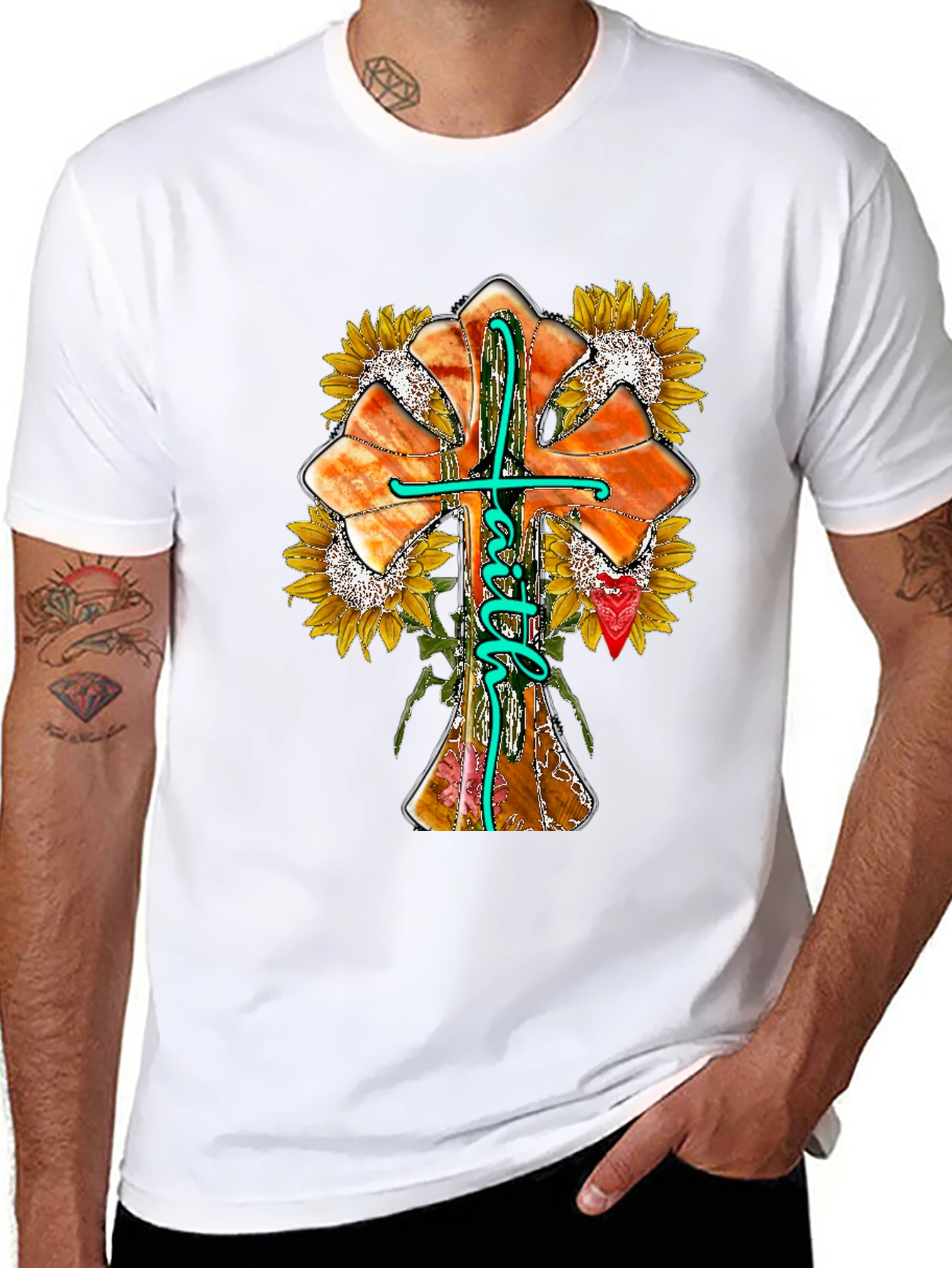 Faith Sunflower Graphic Print Tee