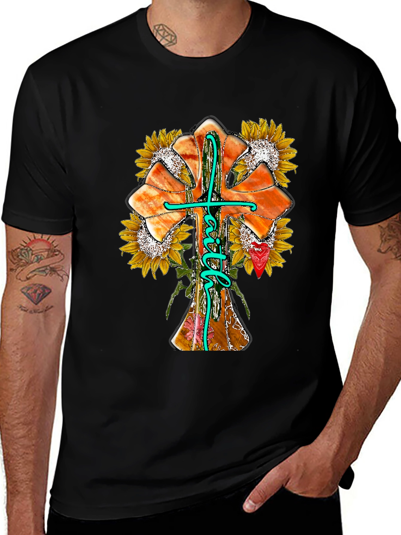 Faith Sunflower Graphic Print Tee