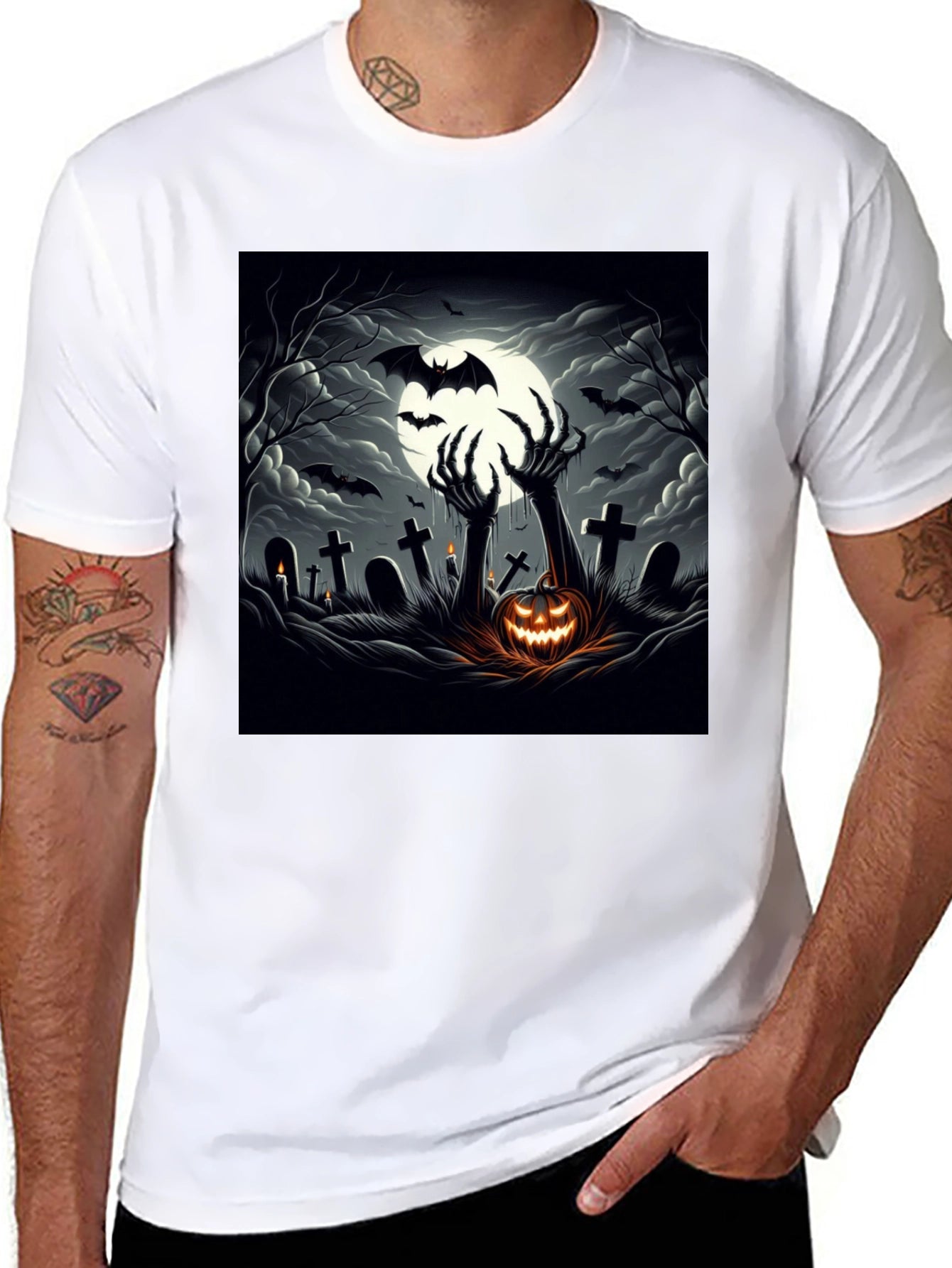 Halloween T-Shirt: Spooky Graveyard Design