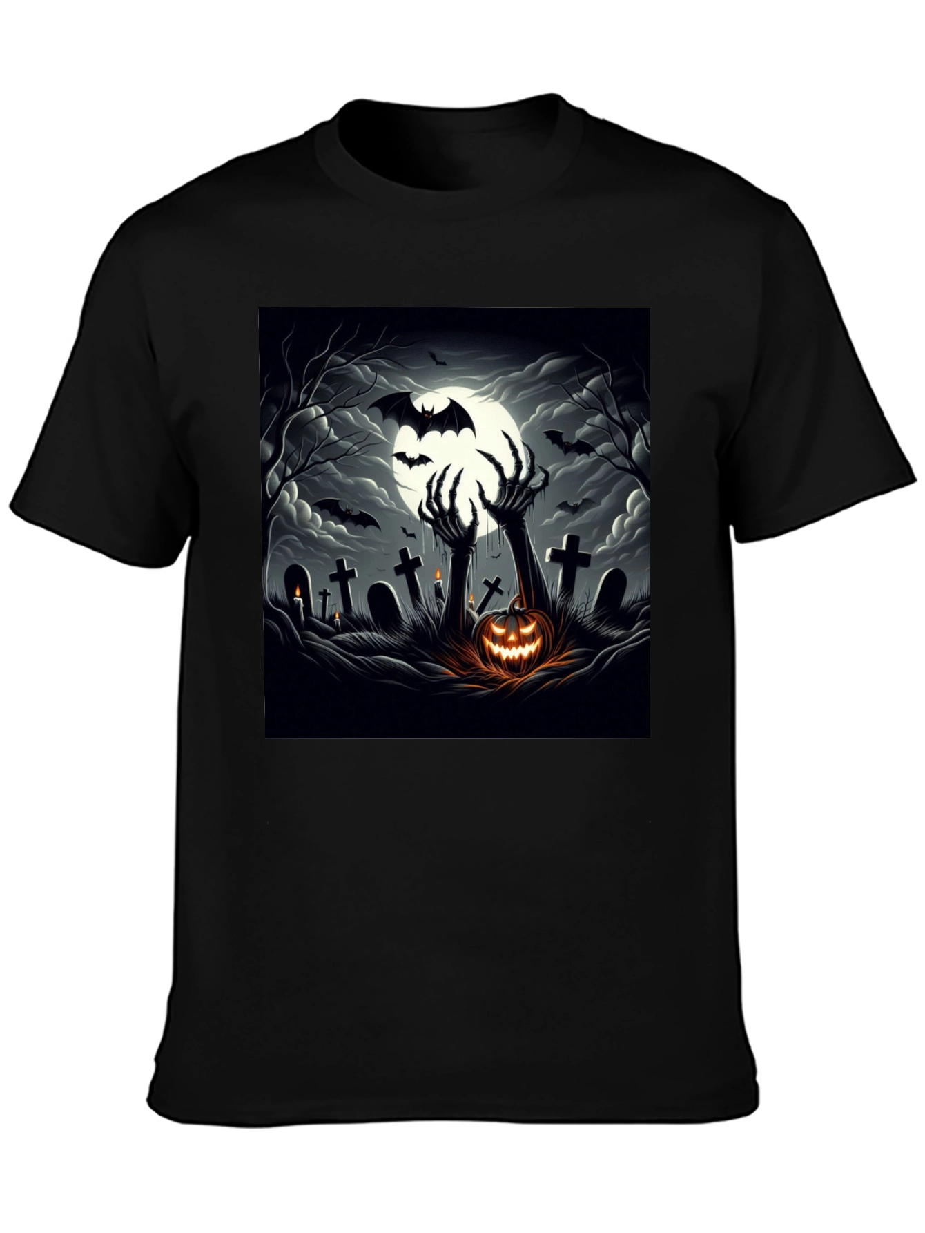 Halloween T-Shirt: Spooky Graveyard Design