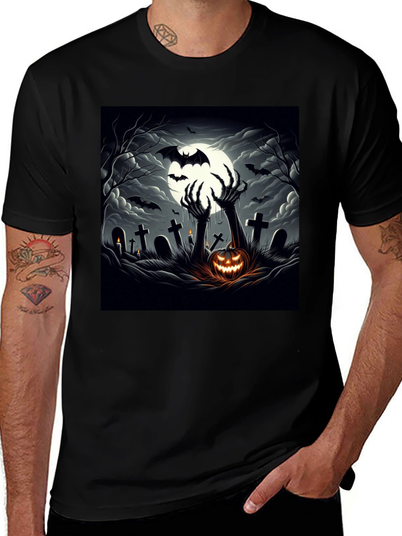 Halloween T-Shirt: Spooky Graveyard Design