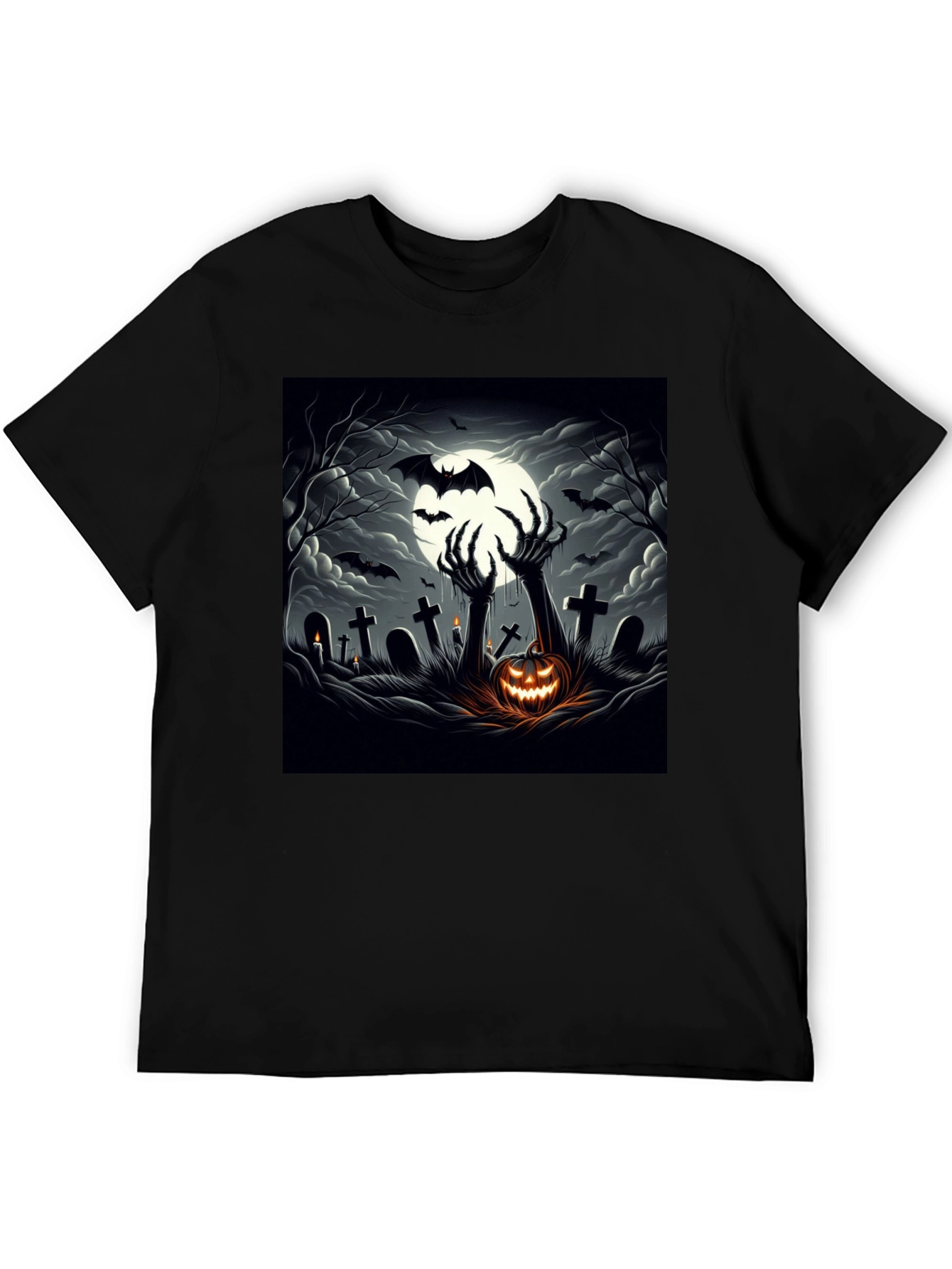 Halloween T-Shirt: Spooky Graveyard Design