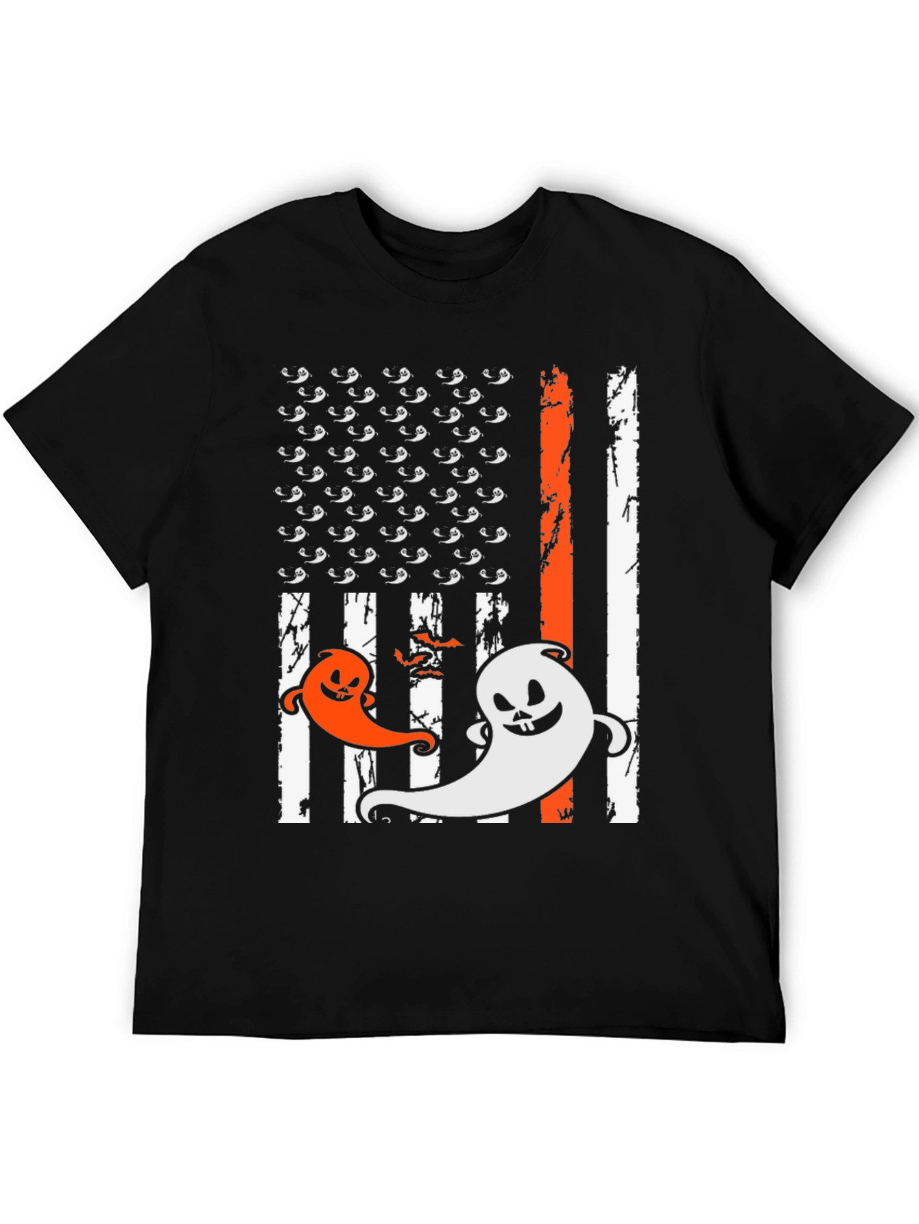Halloween Ghost USA Flag T-Shirt