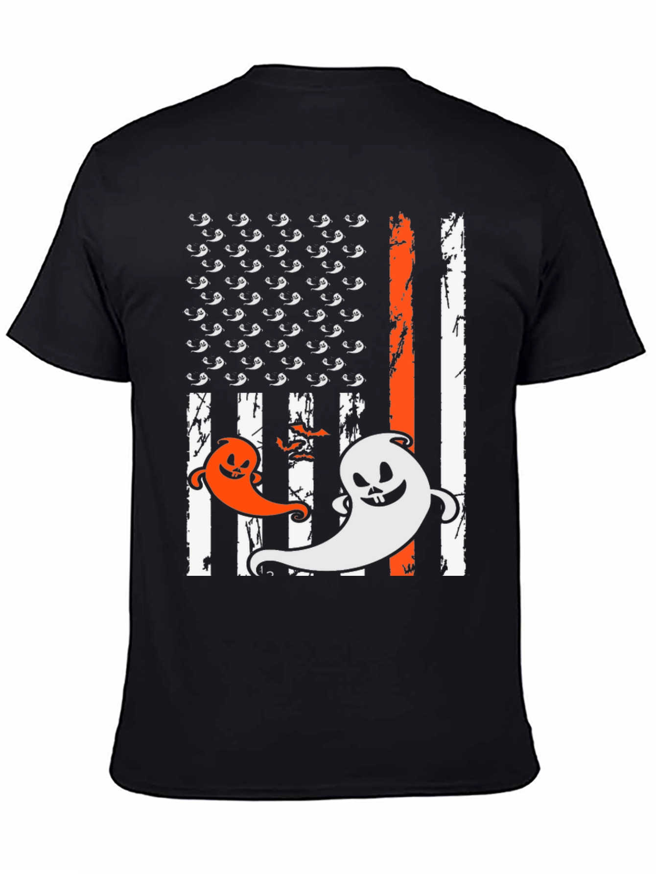 Halloween Ghost USA Flag T-Shirt