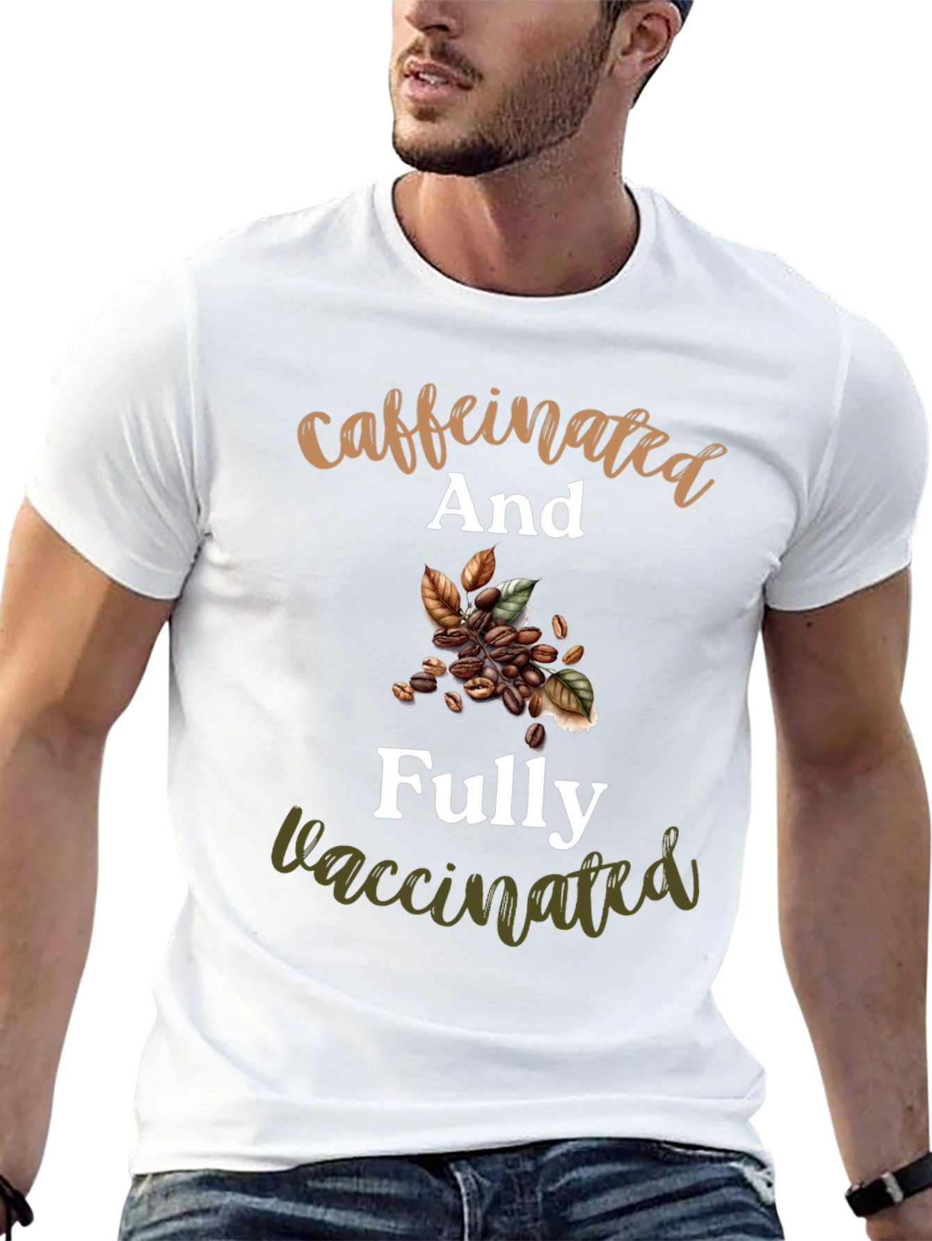 Caffeinated & Fully Vaccinated Novelty T-Shirt