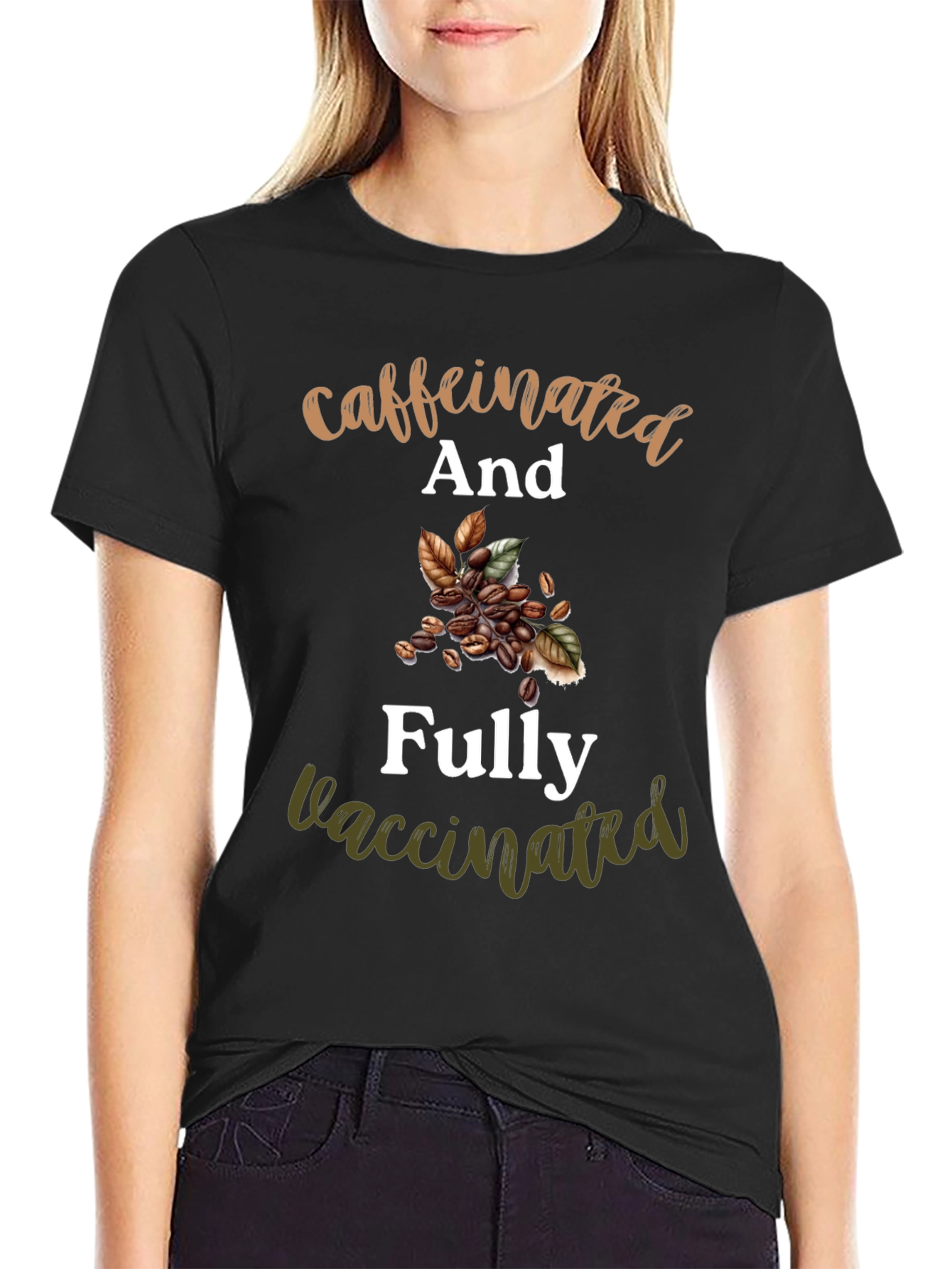 Caffeinated & Fully Vaccinated Novelty T-Shirt