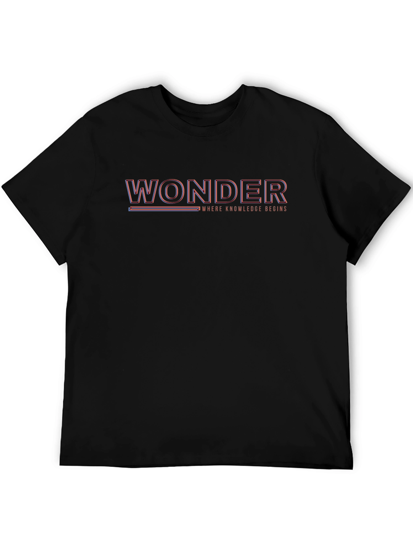 Wonder Knowledge Begins Graphic Tee - Black
