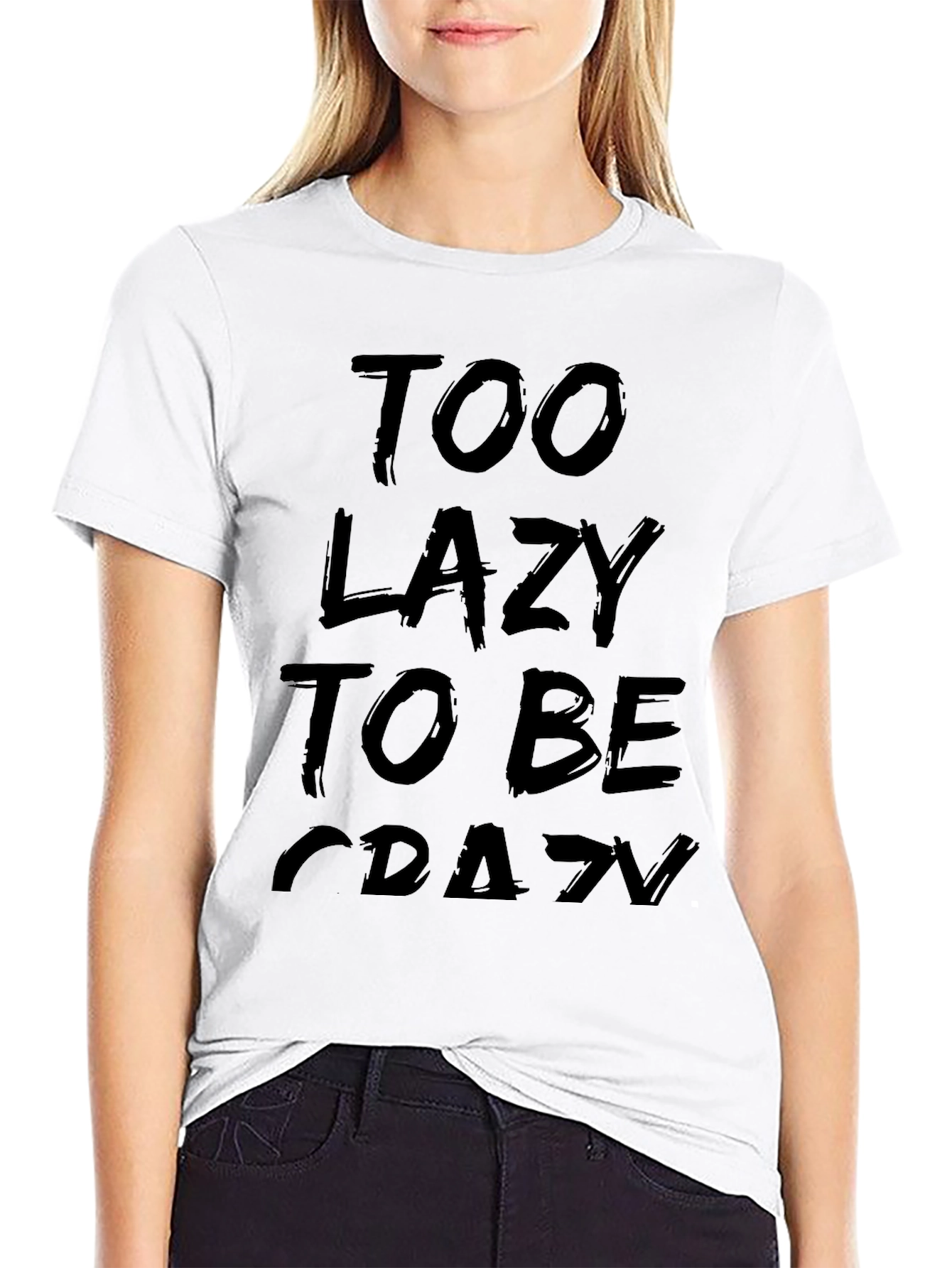 Too Lazy to be Crazy Graphic Tee - Black