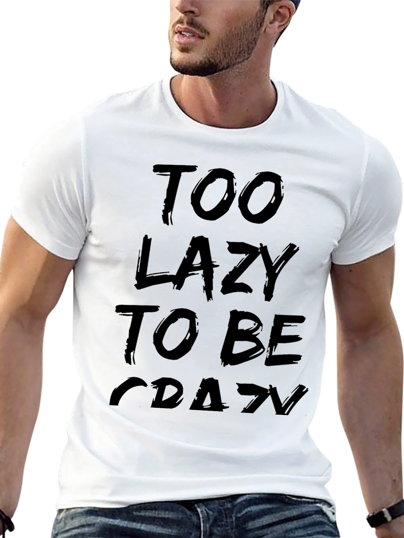 Too Lazy to be Crazy Graphic Tee - Black