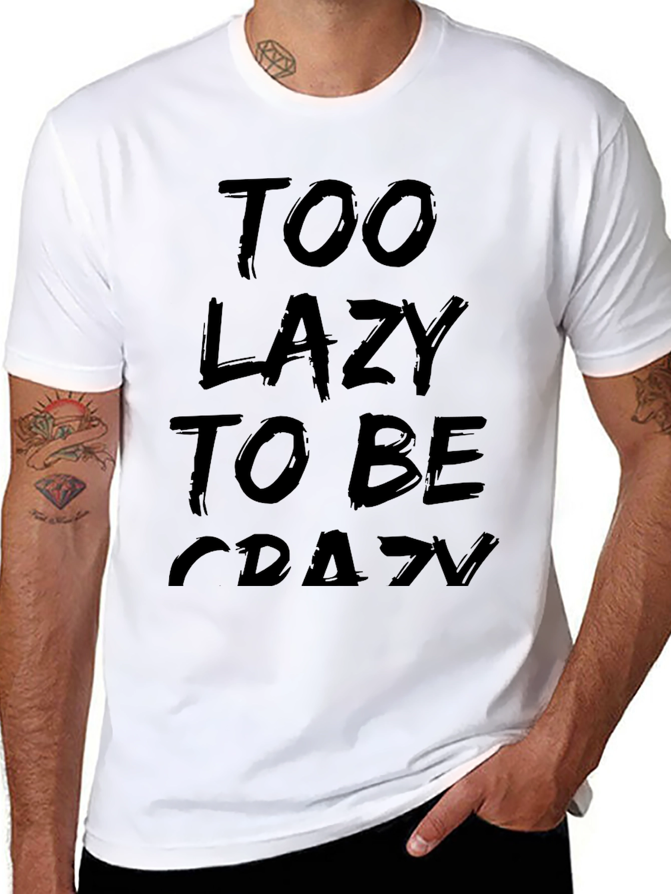 Too Lazy to be Crazy Graphic Tee - Black