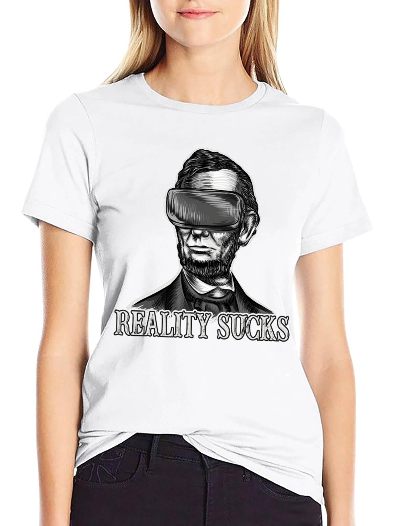 Reality Sucks VR Abraham Lincoln T-Shirt