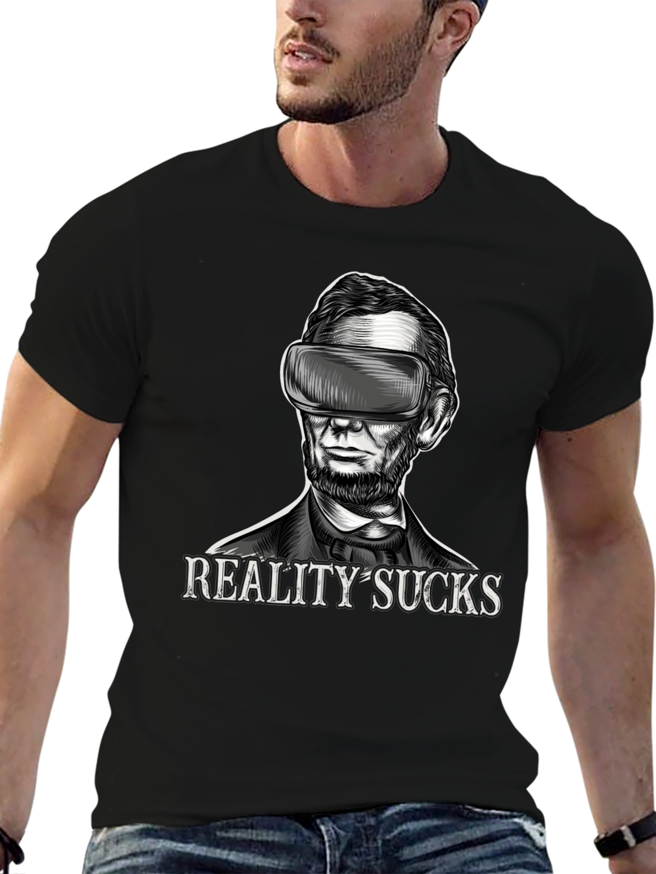 Reality Sucks VR Abraham Lincoln T-Shirt
