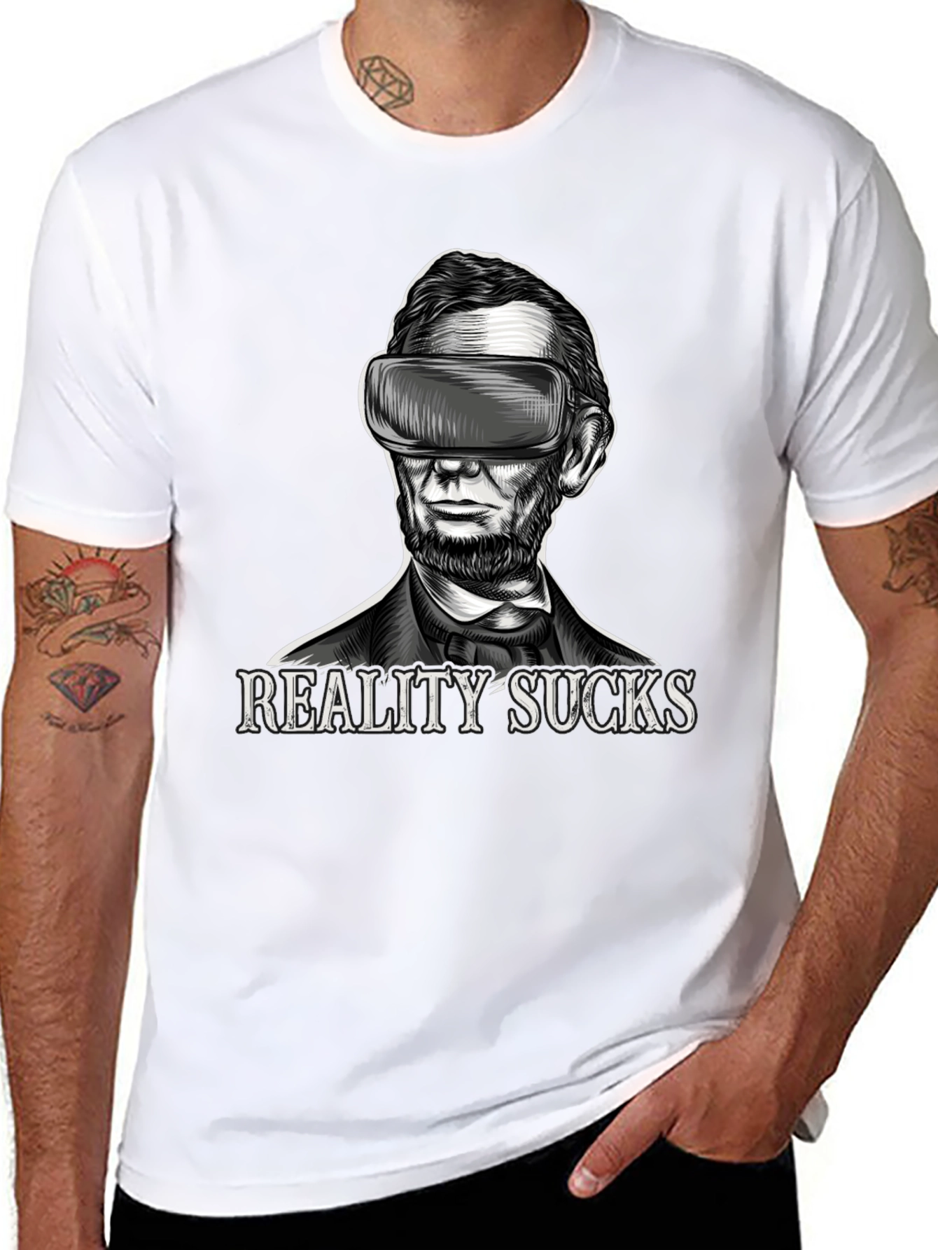 Reality Sucks VR Abraham Lincoln T-Shirt