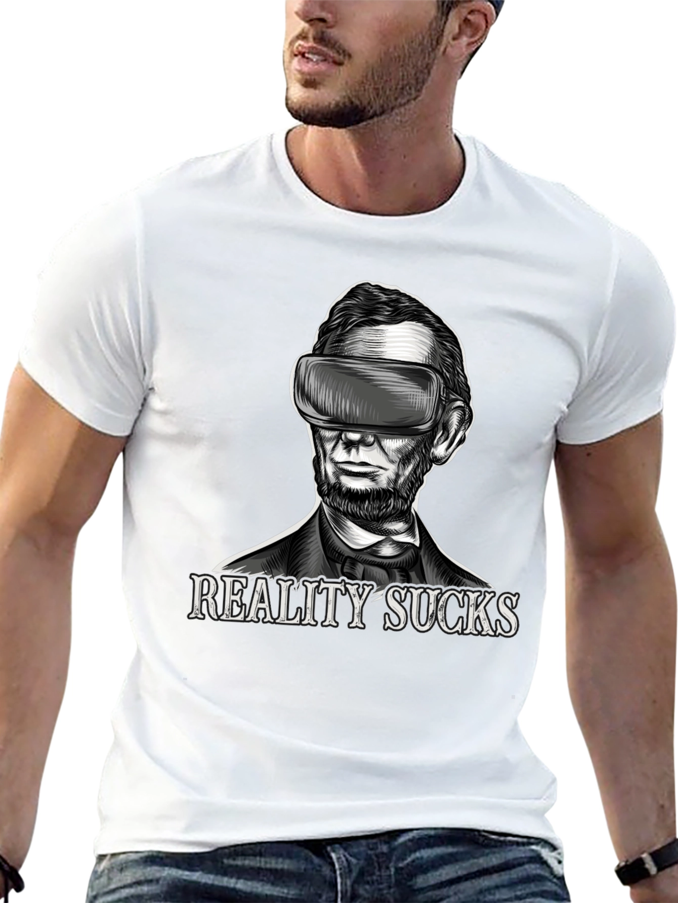 Reality Sucks VR Abraham Lincoln T-Shirt