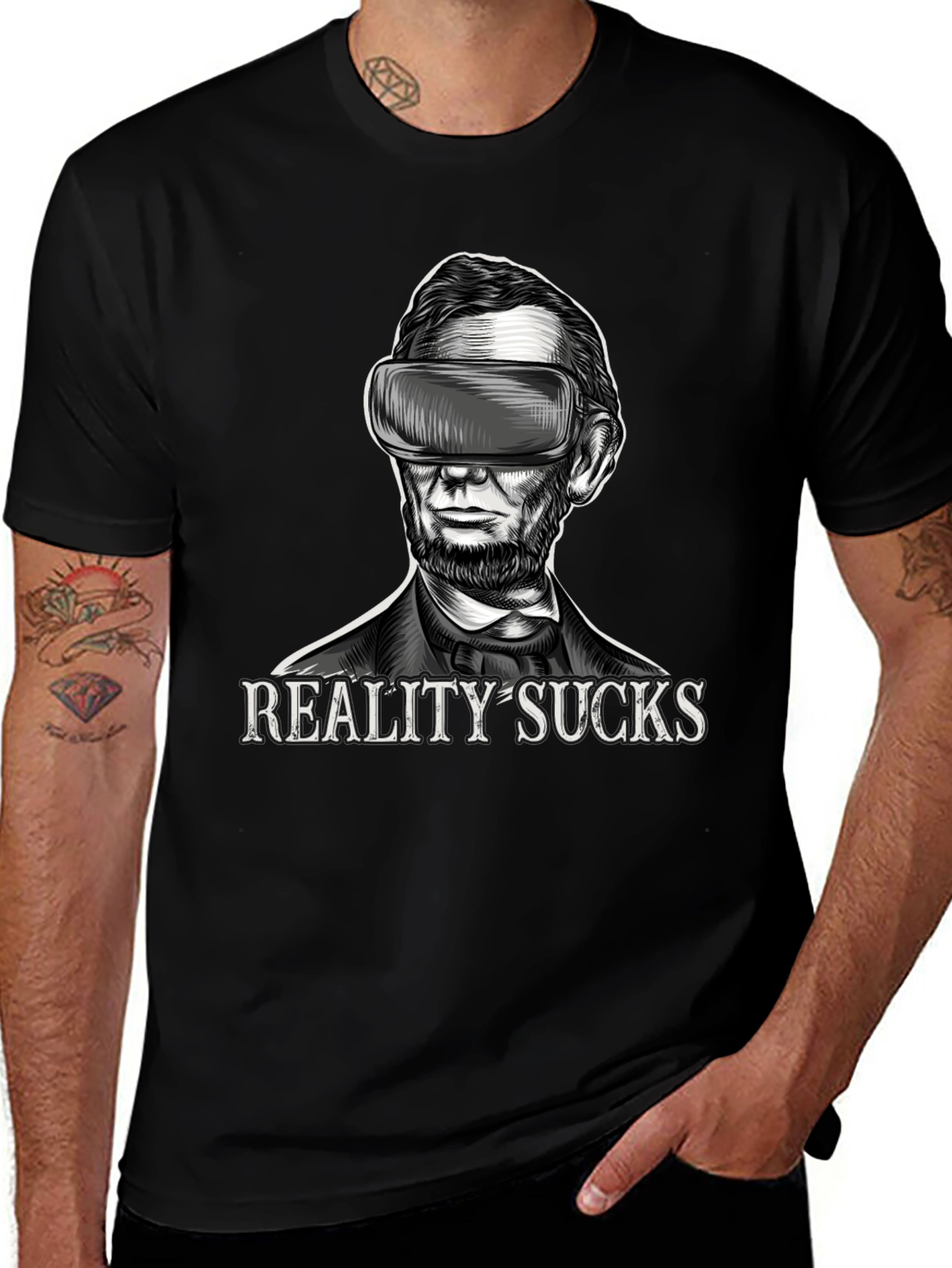 Reality Sucks VR Abraham Lincoln T-Shirt