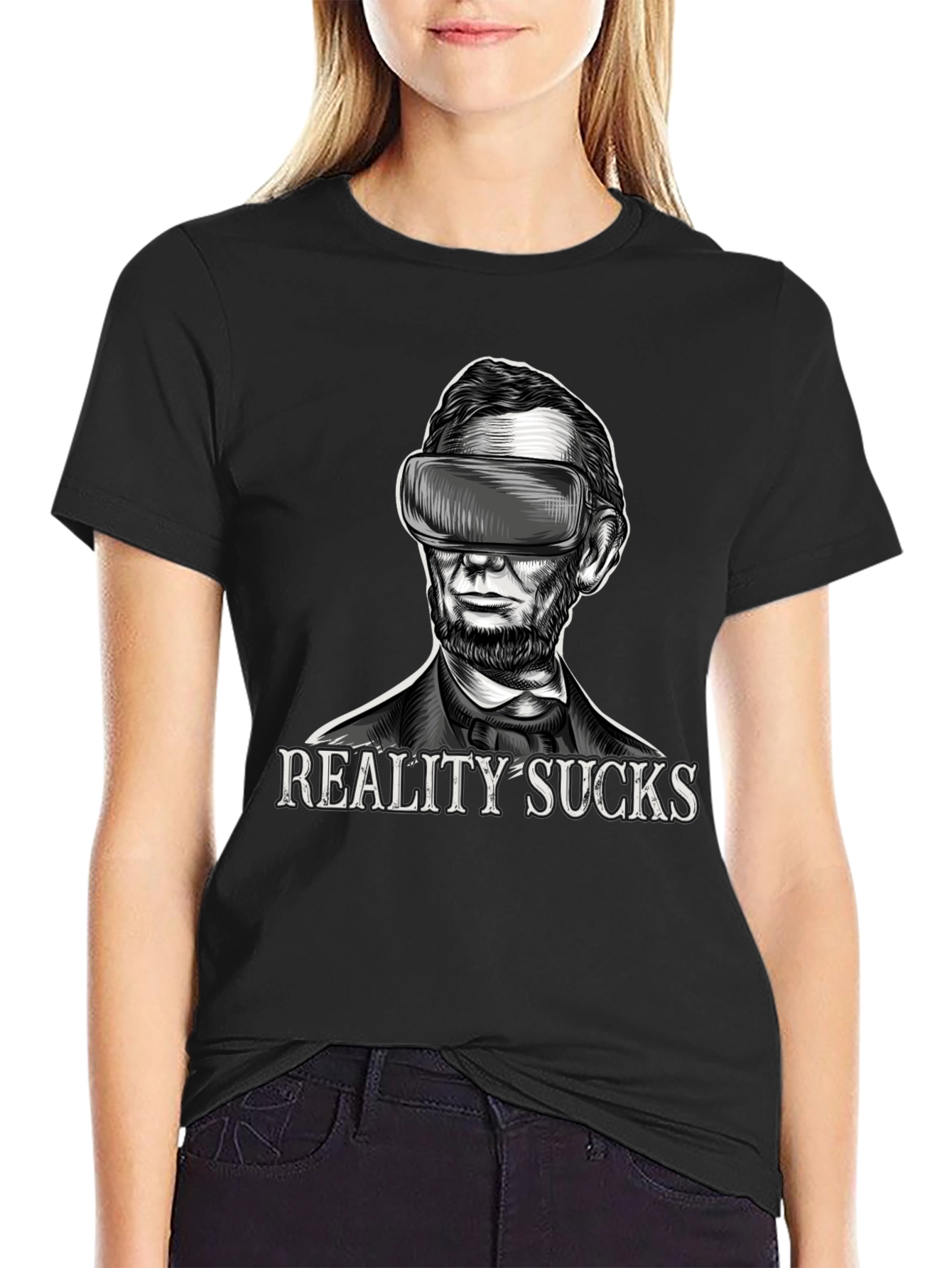 Reality Sucks VR Abraham Lincoln T-Shirt