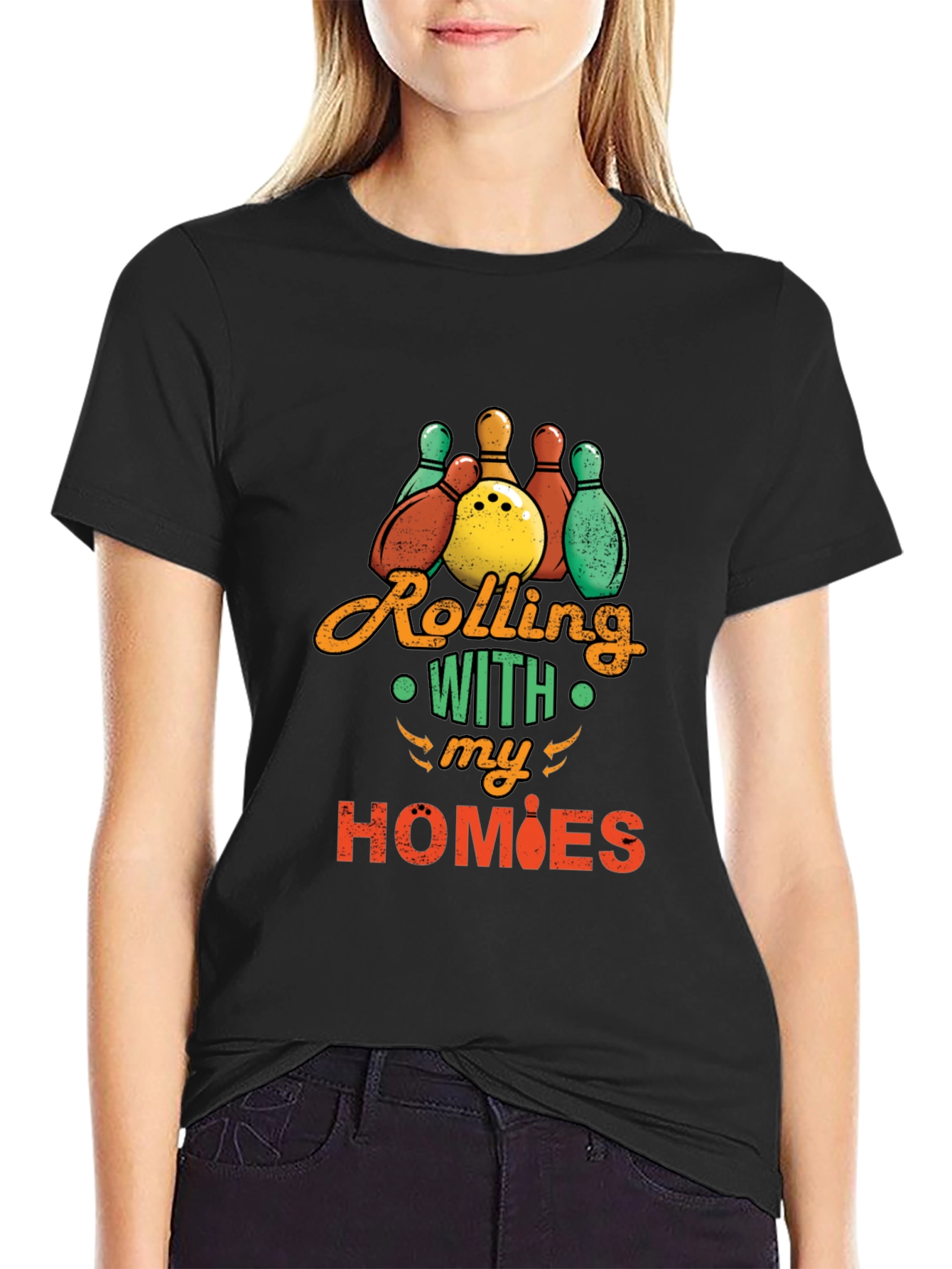 Rolling With My Homies Bowling Graphic Tee