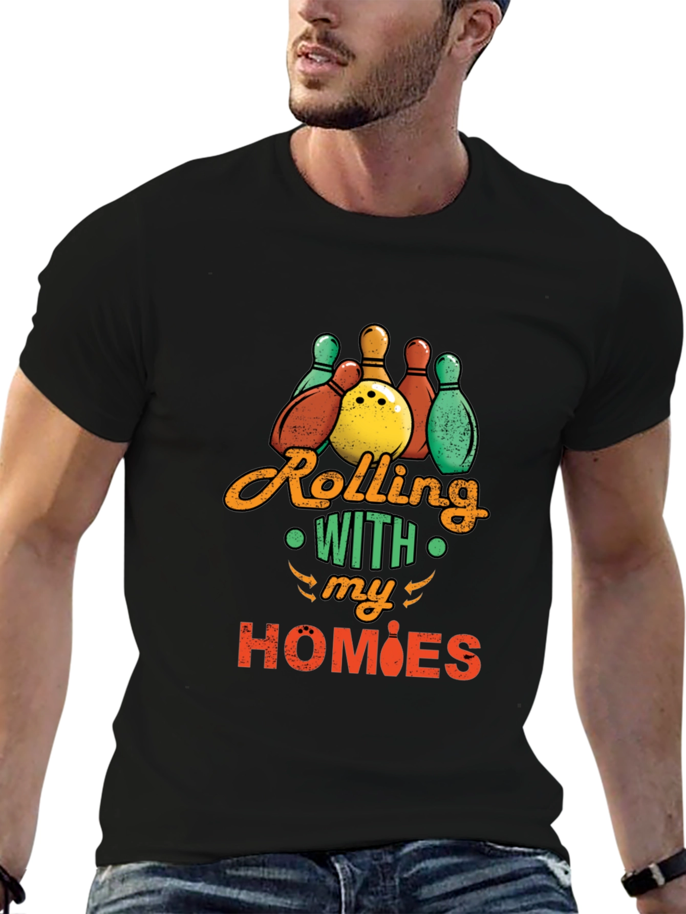 Rolling With My Homies Bowling Graphic Tee